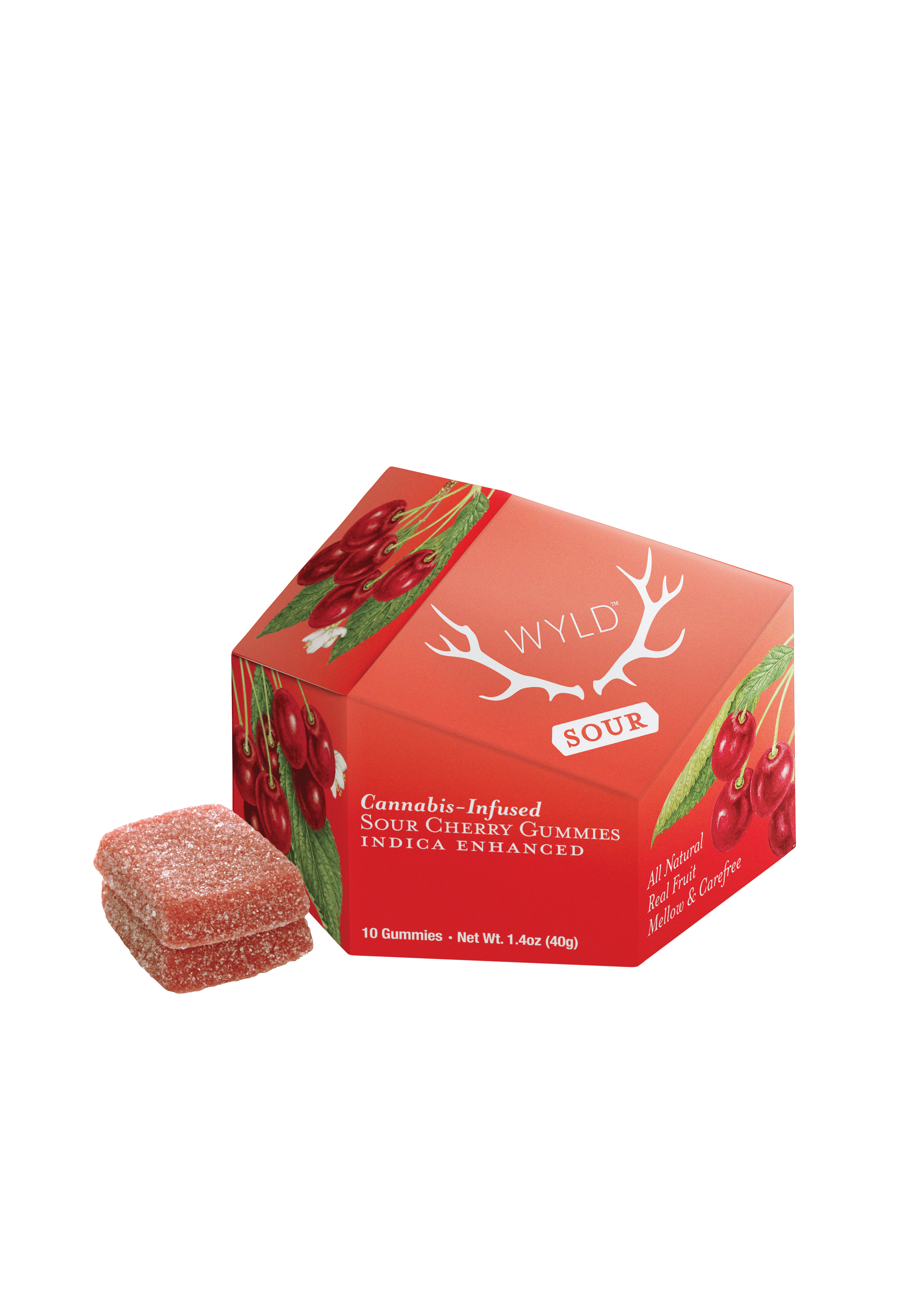 Sour Cherry Indica Enhanced Gummies - WYLD Edibles - 10 Piece - $20 - Edibles
