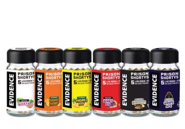 Evidence Prison Shortys Pre Roll 5 Pack - Evidence - Pineapple Kush - $36.99 - Pre-Rolls