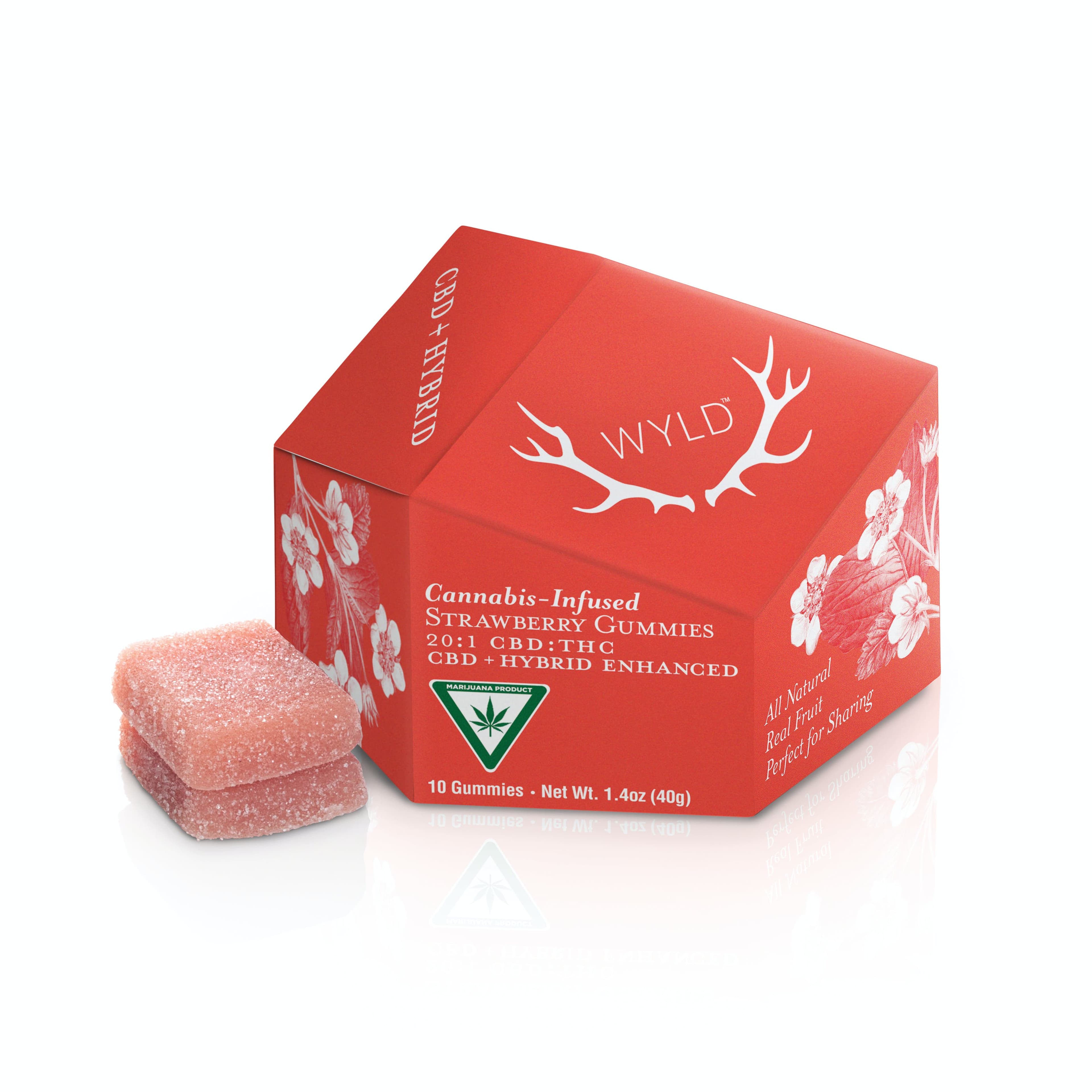 20:1 CBD Strawberry Gummies - WYLD - - $20 - Edibles