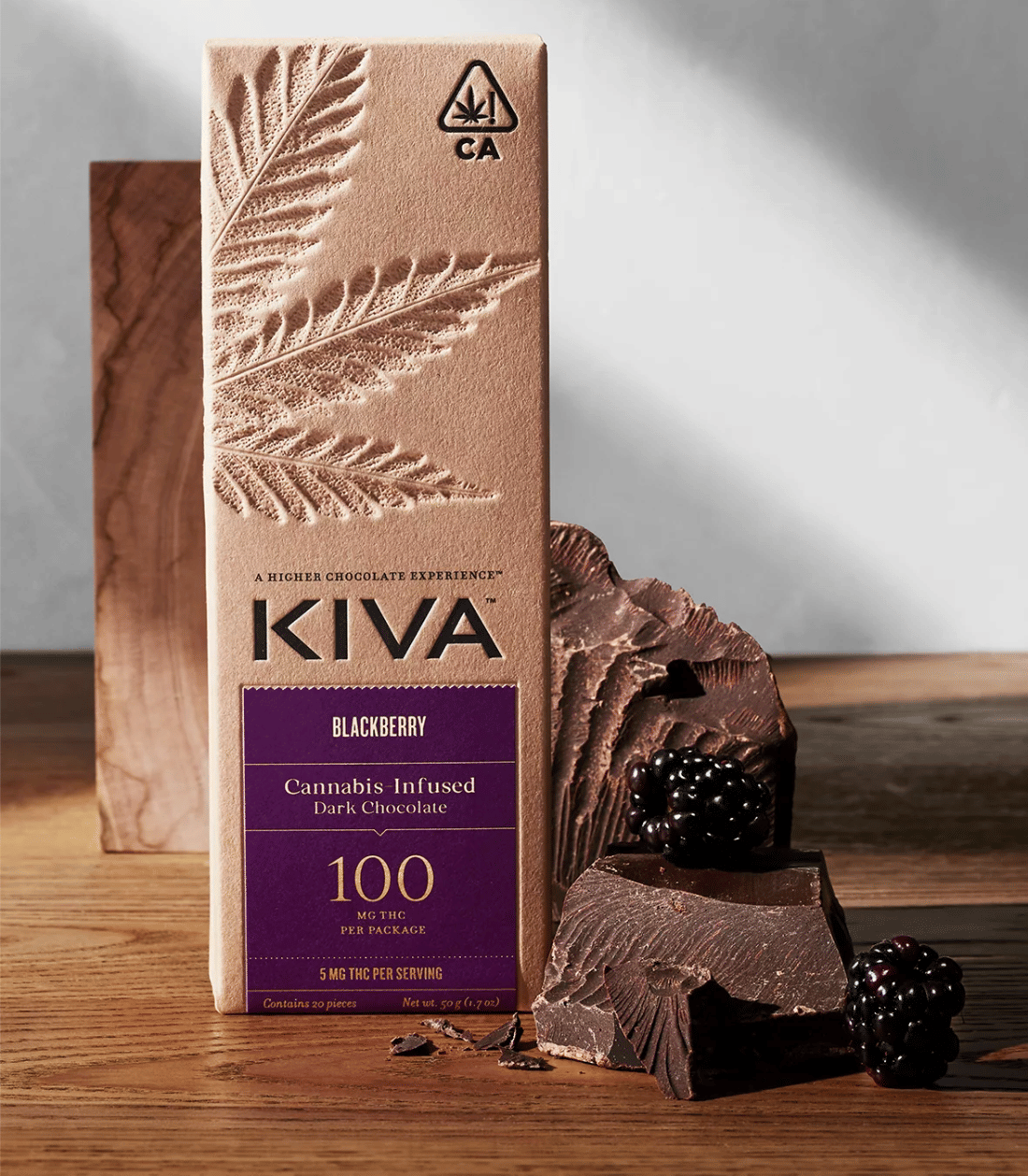 Kiva: Blackberry* Dark Chocolate Bar - Kiva Confections -  - $29 - Edibles