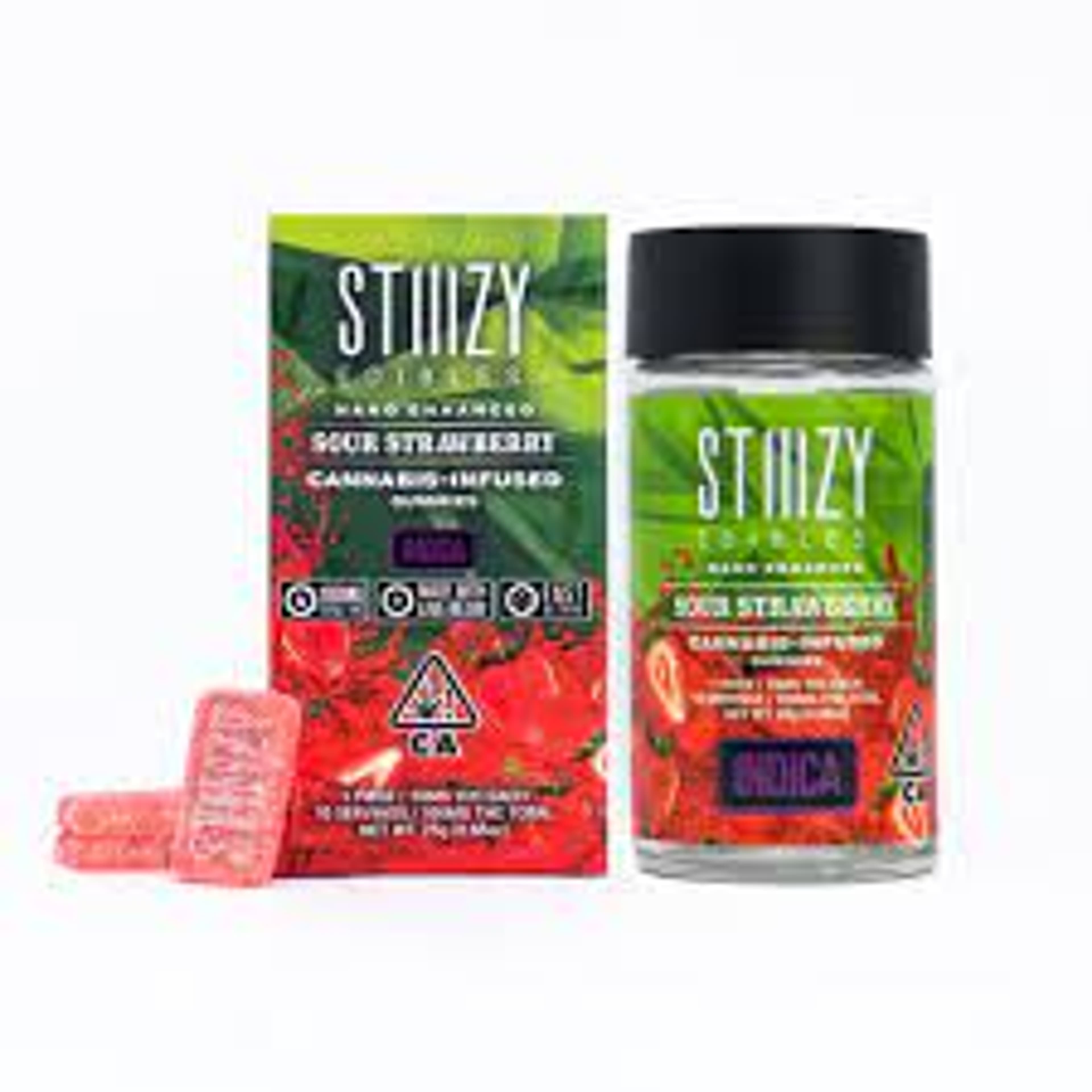 Sour Strawberry-Gummies 100 MG - STIIIZY - - $8.64 - Edibles