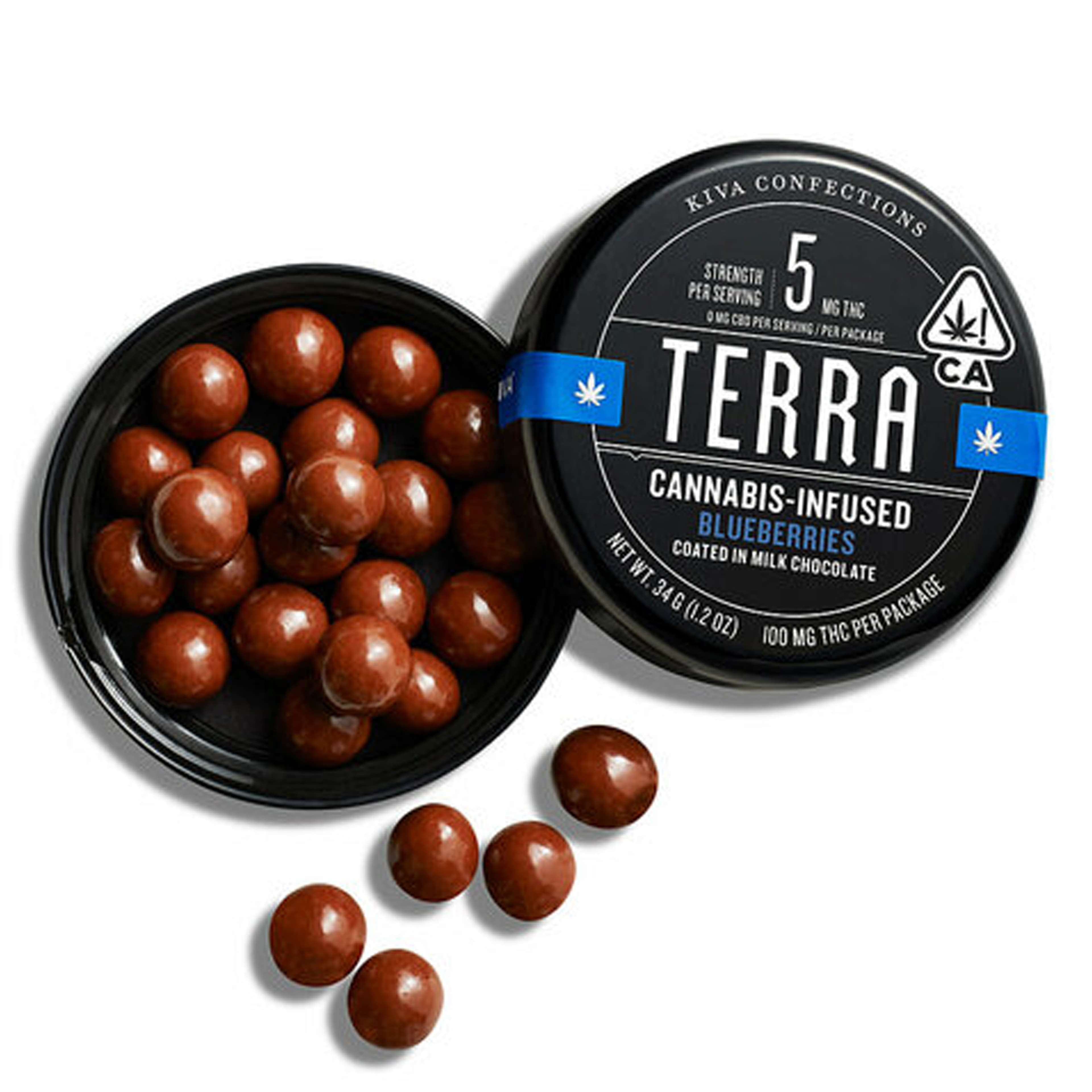 Milk Chocolate Blueberries Terra Bites - Kiva Confections - Milk Chocolate Blueberries - $22 - Edibles