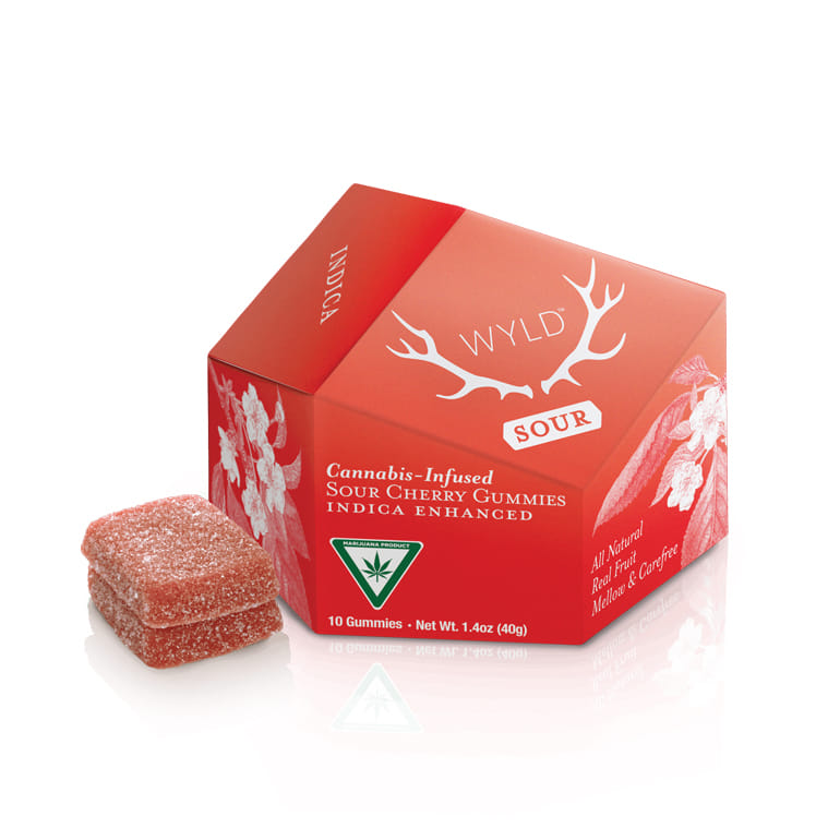 Sour Cherry (Indica) 100mg Gummies - Wyld - Sour Cherry (Indica) 100mg - $14 - Edibles