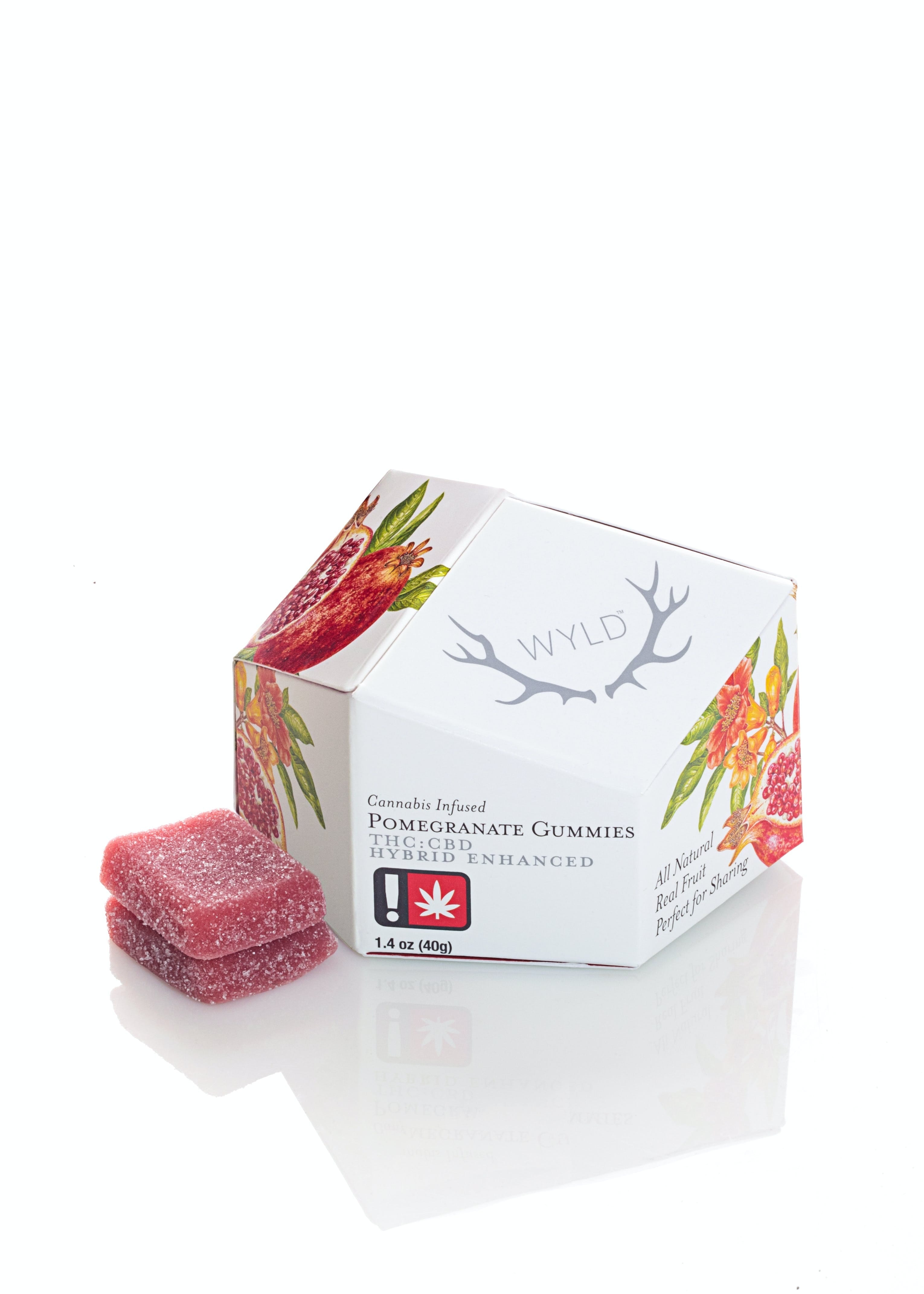 Pomegranate 1:1 CBD/THC Enhanced Gummies - WYLD Edibles - 10 Piece - $21 - Edibles
