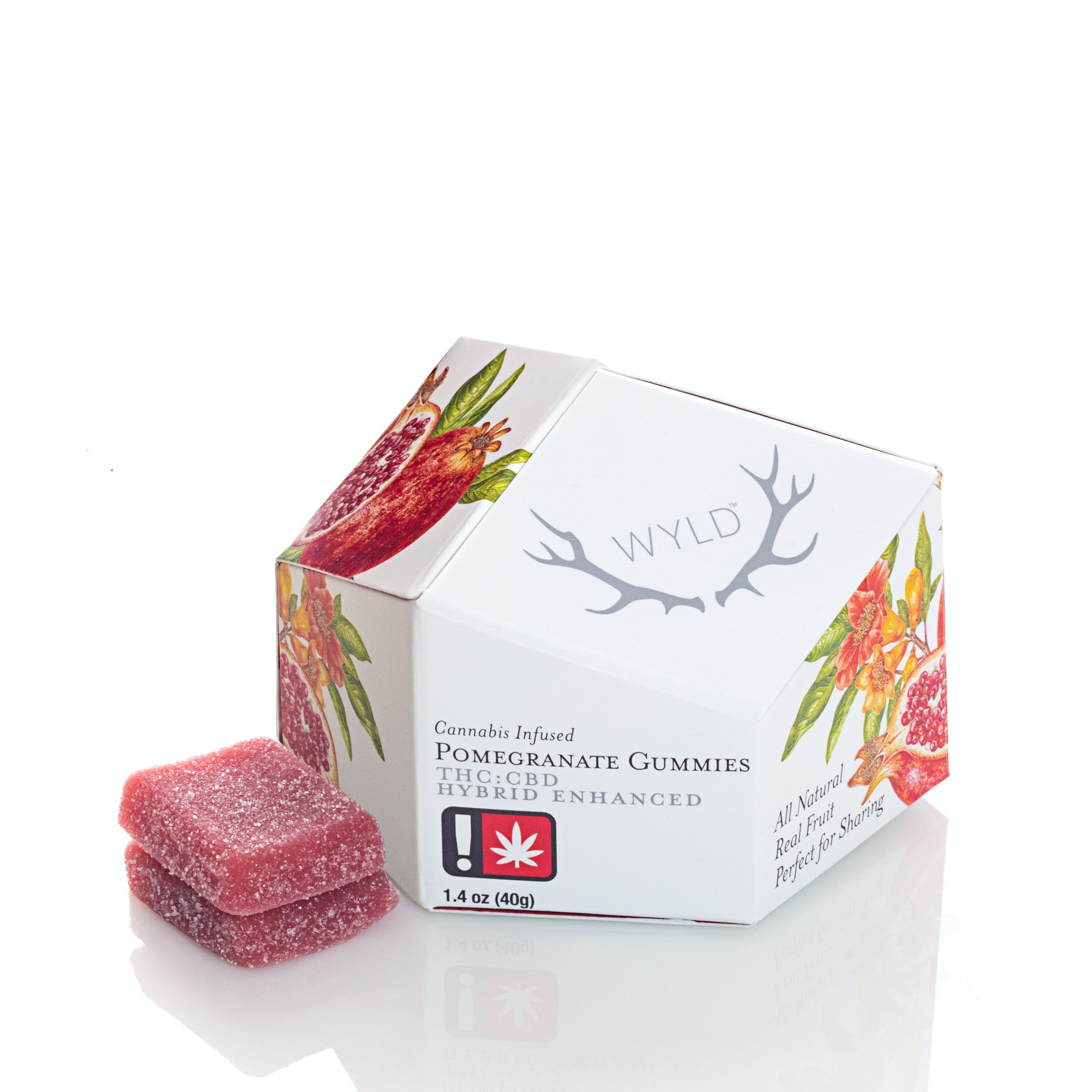 Pomegranate 1:1 CBD/THC Enhanced Gummies - WYLD Edibles - 10 Piece - $21 - Edibles