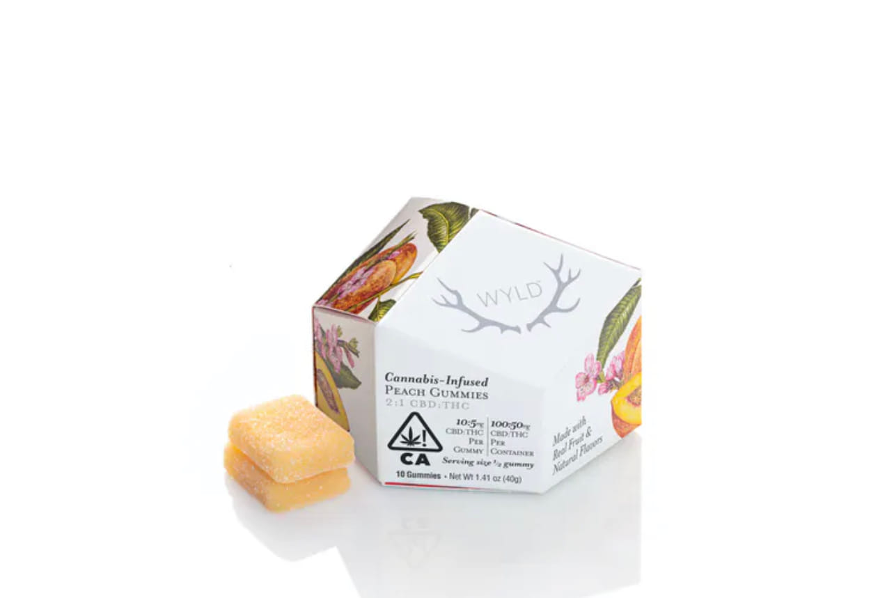 Peach 2CBD:1THC Gummies - WYLD -  - $19.75 - Edibles