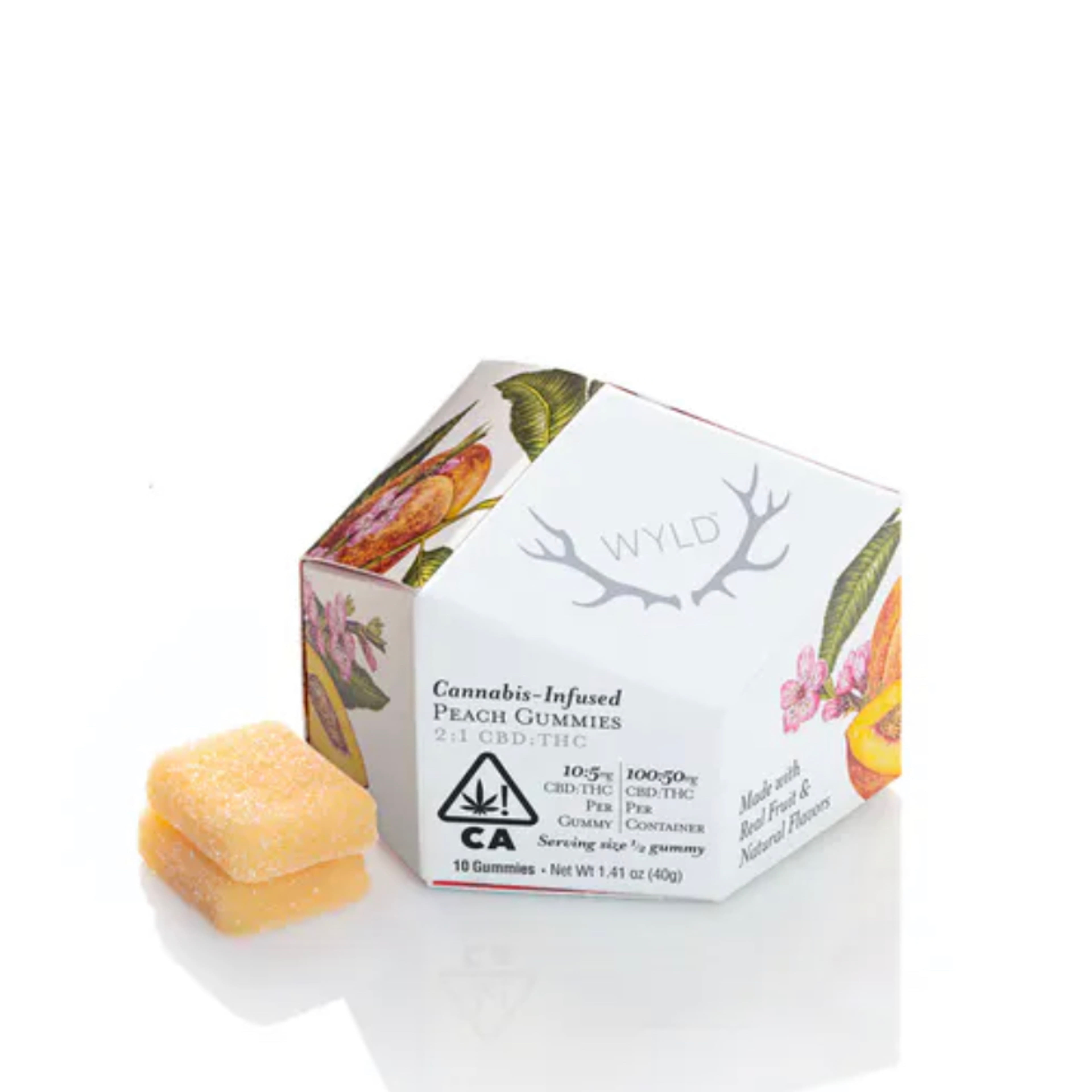 Peach 2CBD:1THC Gummies - WYLD - - $19.75 - Edibles
