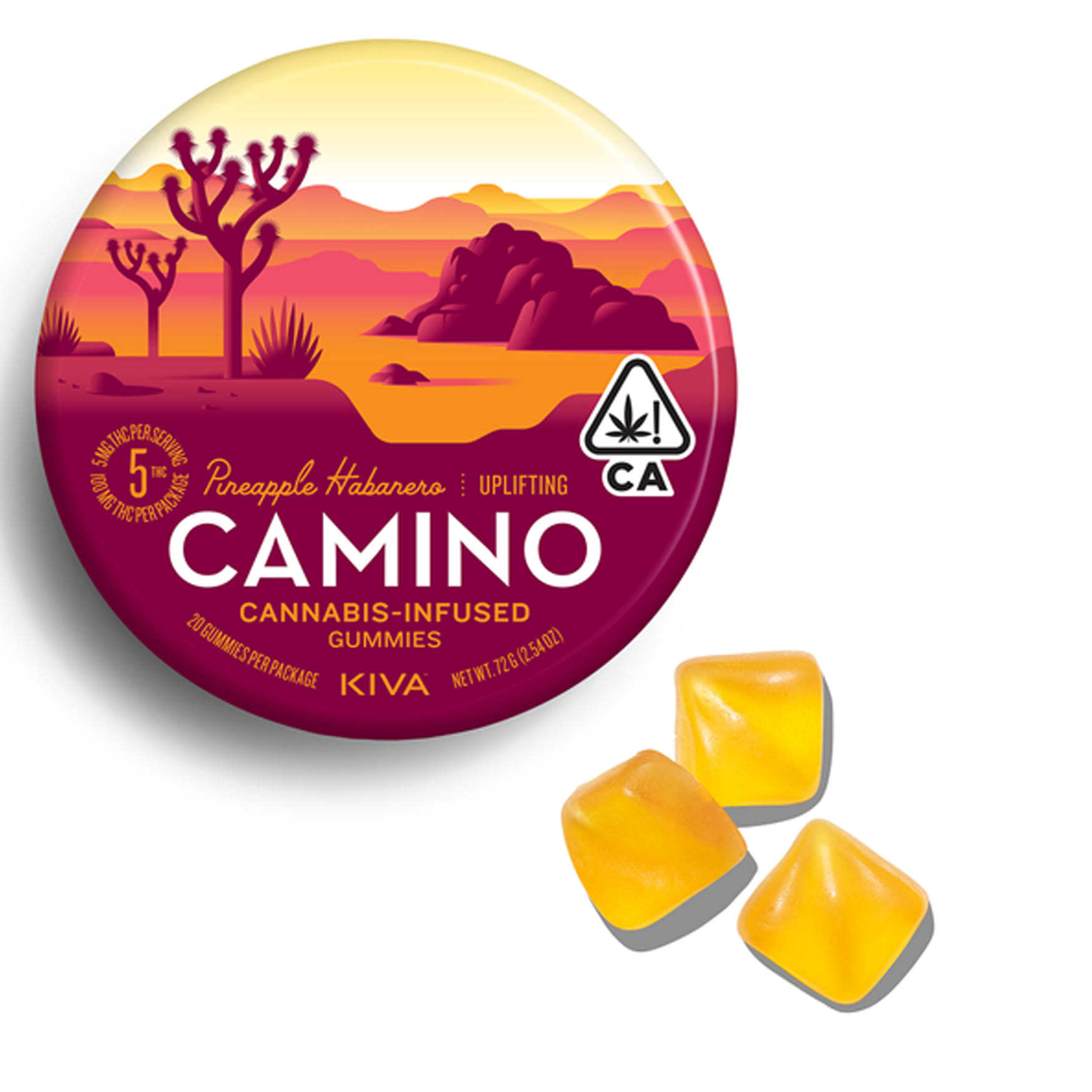 Pineapple Habanero (S) Camino Gummies - Kiva Confections - Habanero (S) - $17 - Edibles