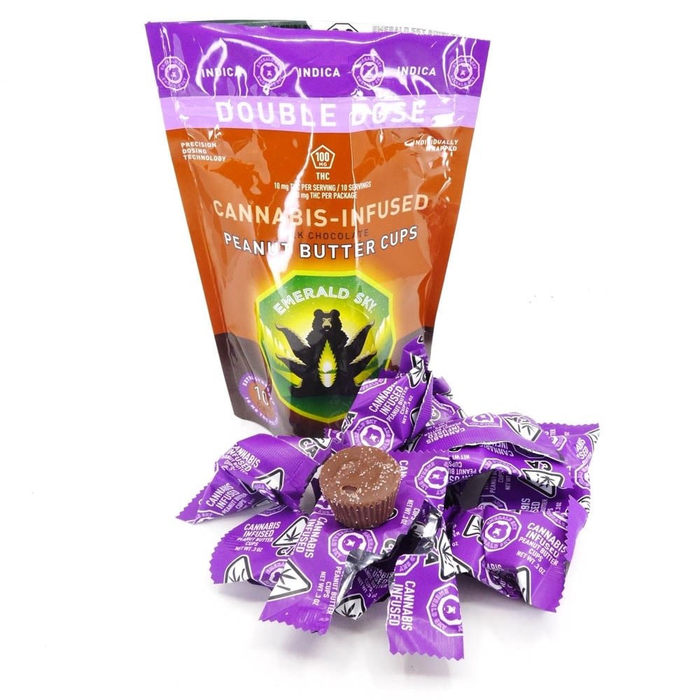 Emerald Sky: Peanut Butter Cups Indica Milk Chocolate 10ct 100mg