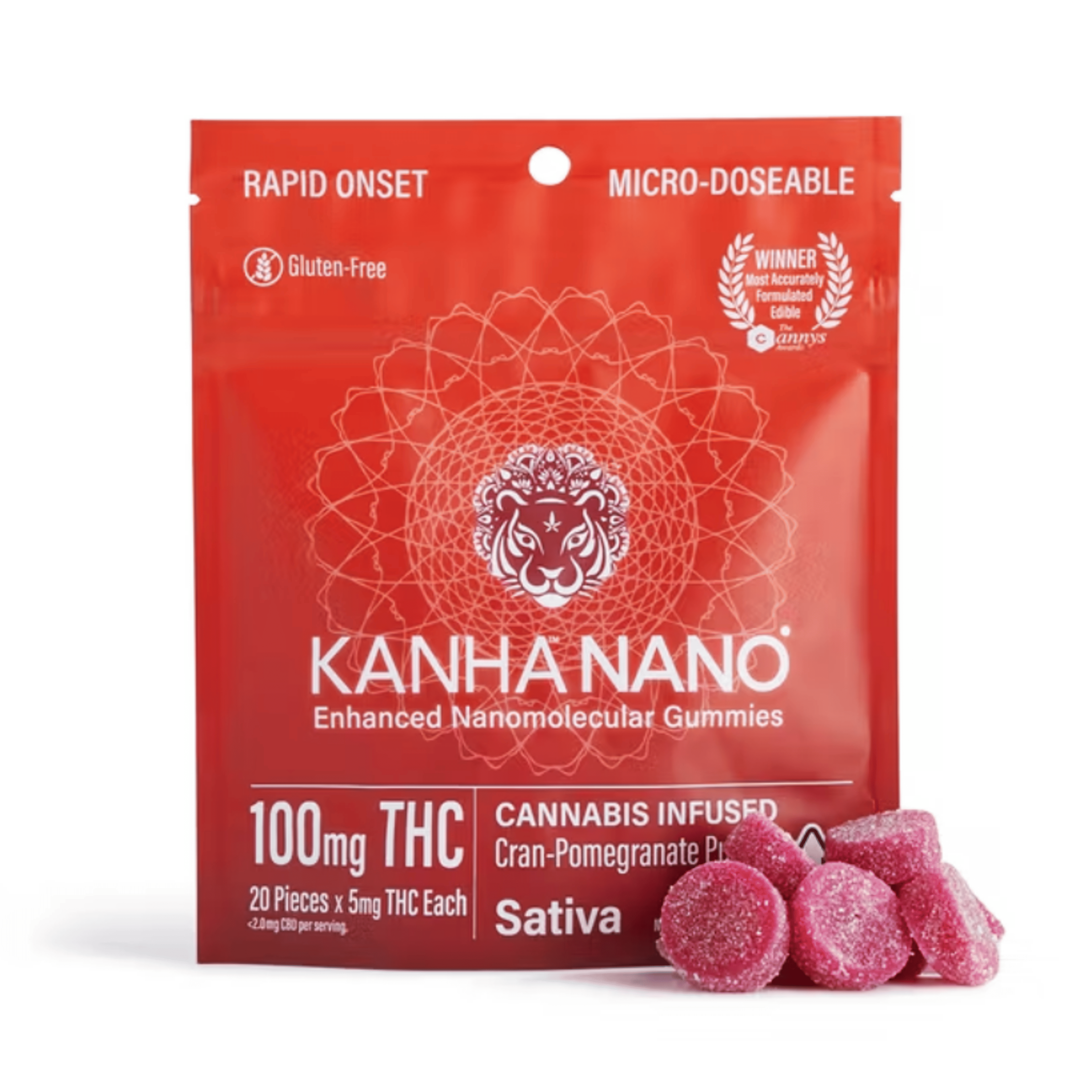 KANHA NANO - Cran-Pomegranate Gummies - 100mg - Kanha - NANO - $16.99 - Edibles