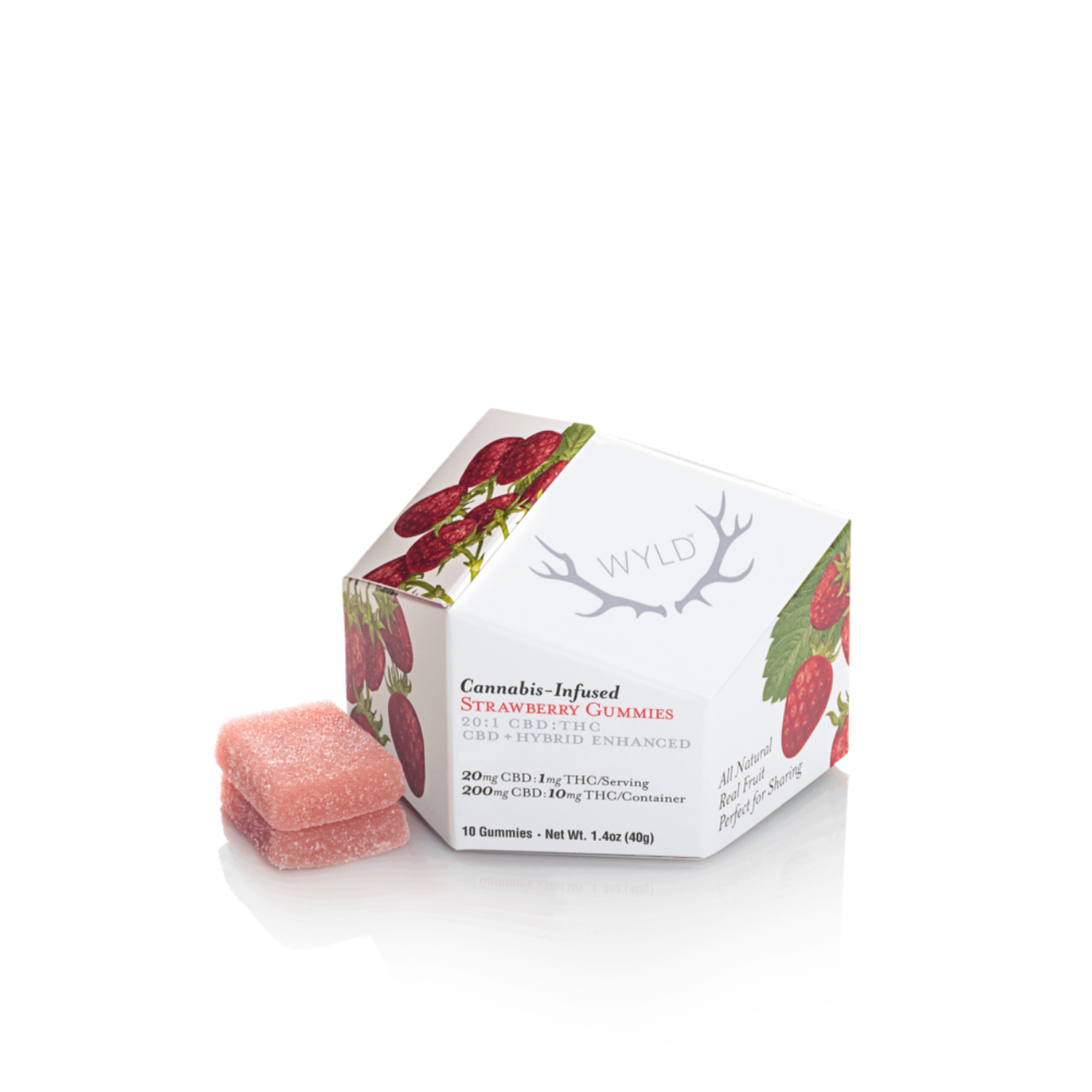 Strawberry 20CBD:1THC Gummies - WYLD - - $19.75 - Edibles