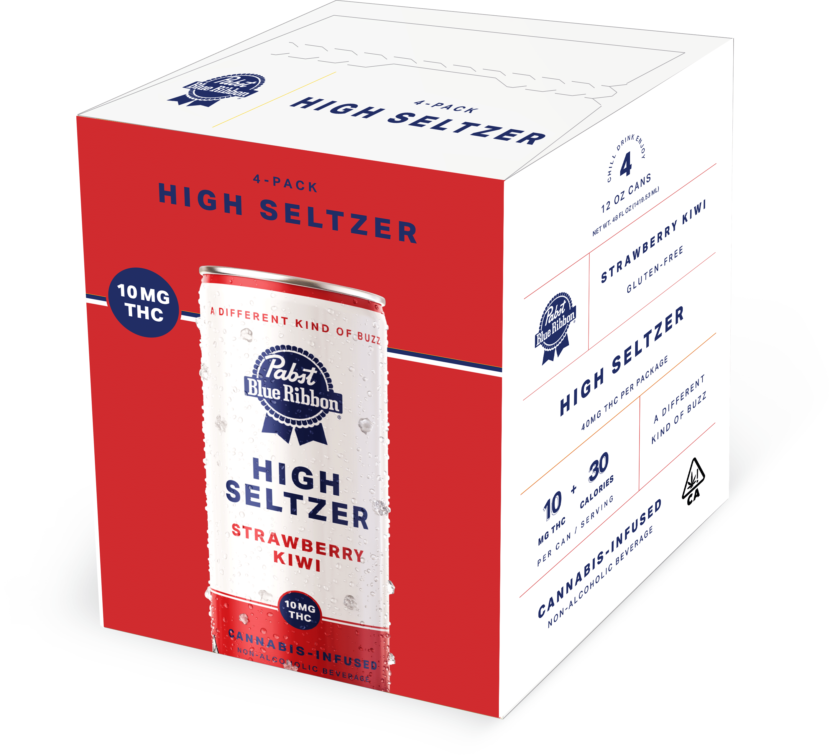 $22.14 4PK Pabst Blue Ribbon High Seltzer - Pabst Blue Ribbon - STRAWBERRY KIWI - $15.99 - Edibles