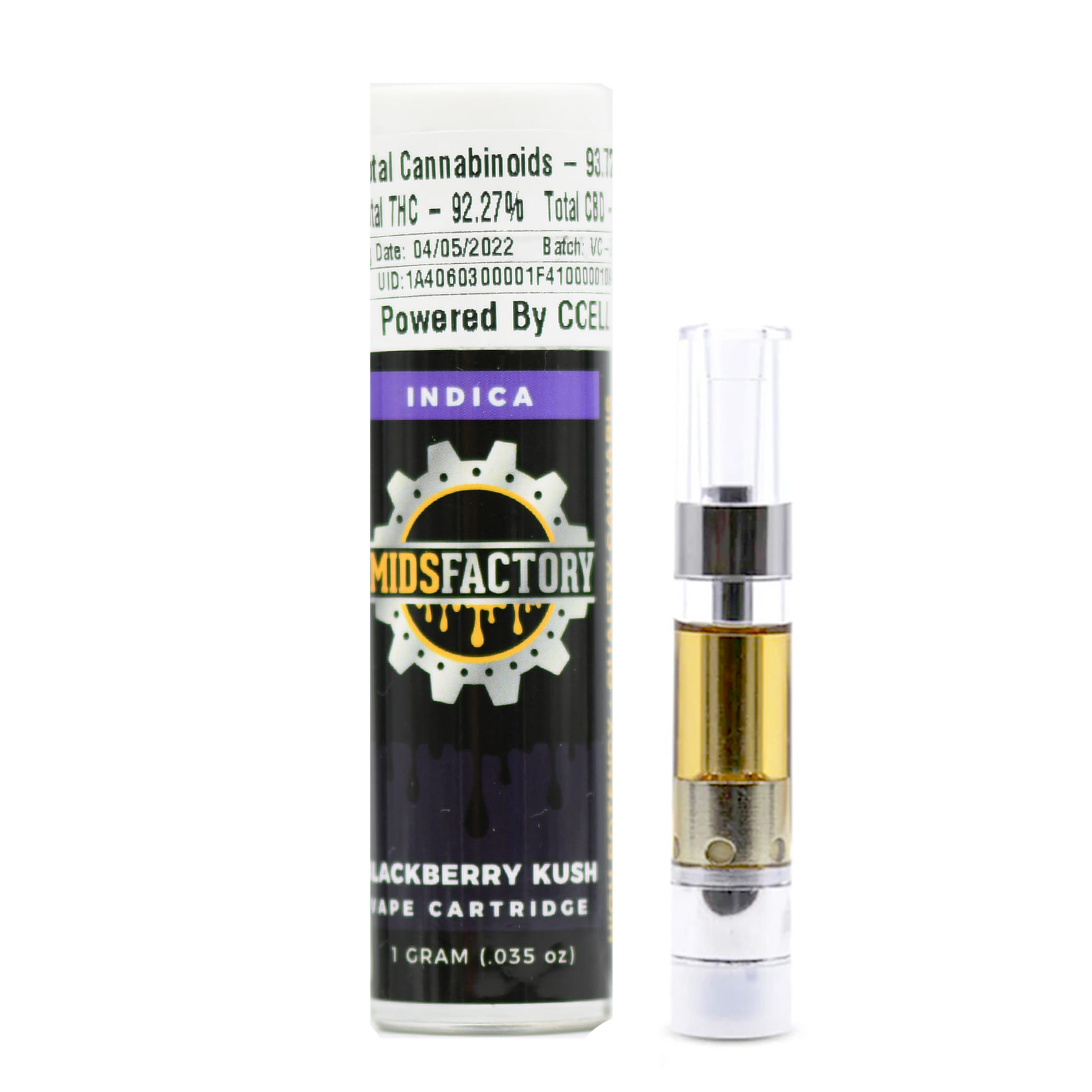 Blackberry Kush (I) 1g **B2G1 EVERYDAY** - Midsfactory - Blackberry Kush (I) - $18 - Vape Cartridge