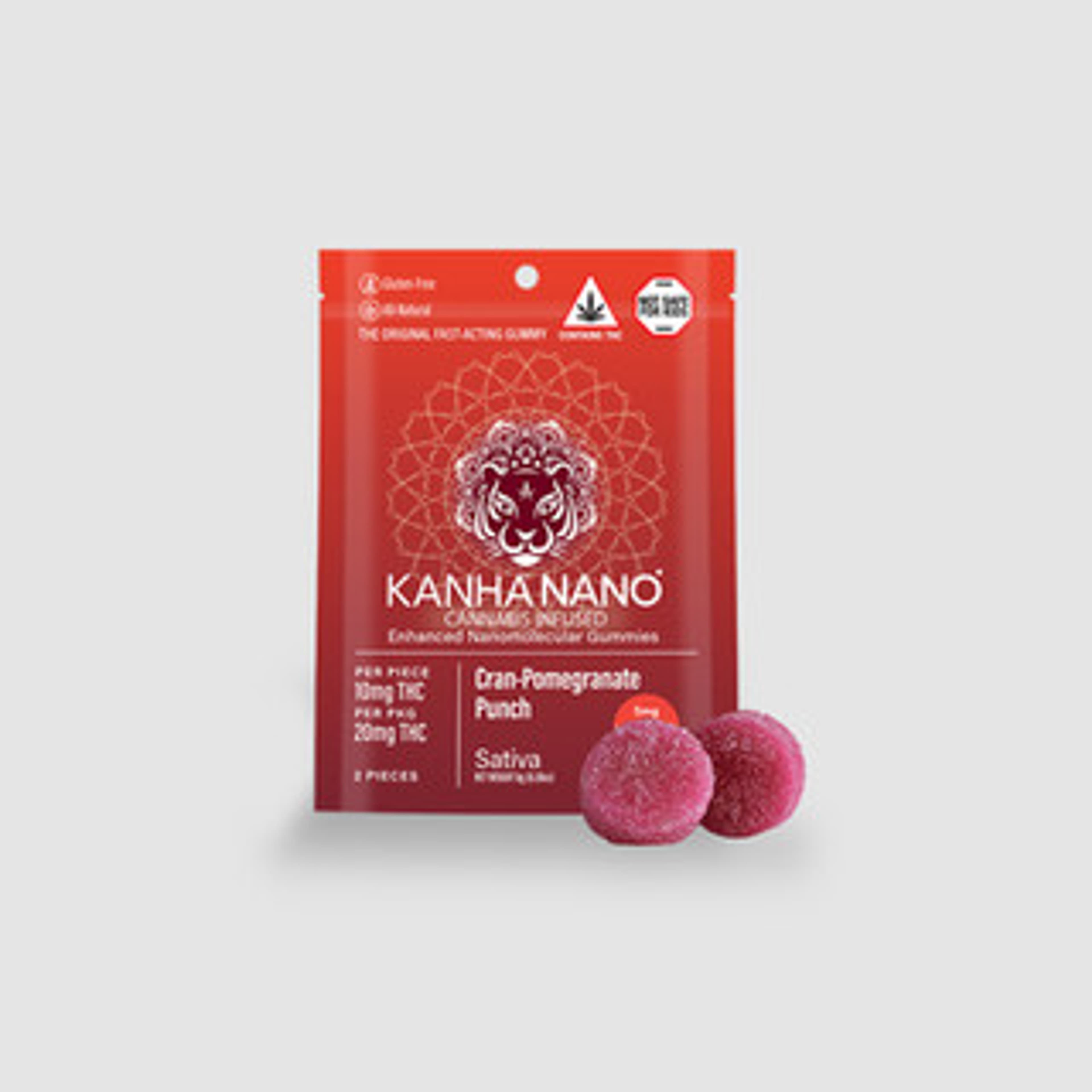 $25.67 Cran-Pomegranate Nano Sativa Gummies 100mg - Kanha - - $18.49 - Edibles