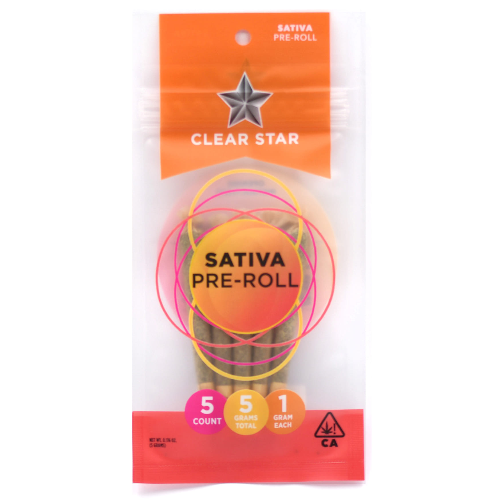 Clear Star Sativa 5 Pack Pre-Rolls 5g **SPECIAL PRICING** - Clear Star - 5 Pack - $20.02 - Prerolls