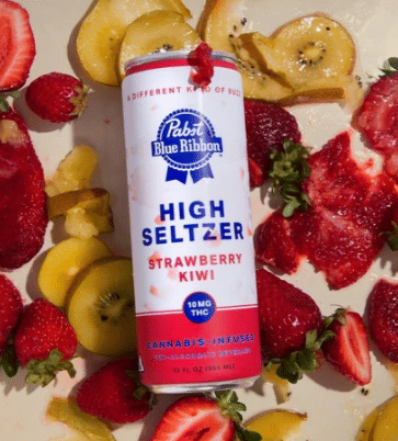 Pabst Blue Ribbon - Strawberry Kiwi 10mg Infused Seltzer - Pabst Blue Ribbon - Pabst Blue Ribbon - Strawberry Kiwi 10mg Infused Seltzer - $8 - Beverages