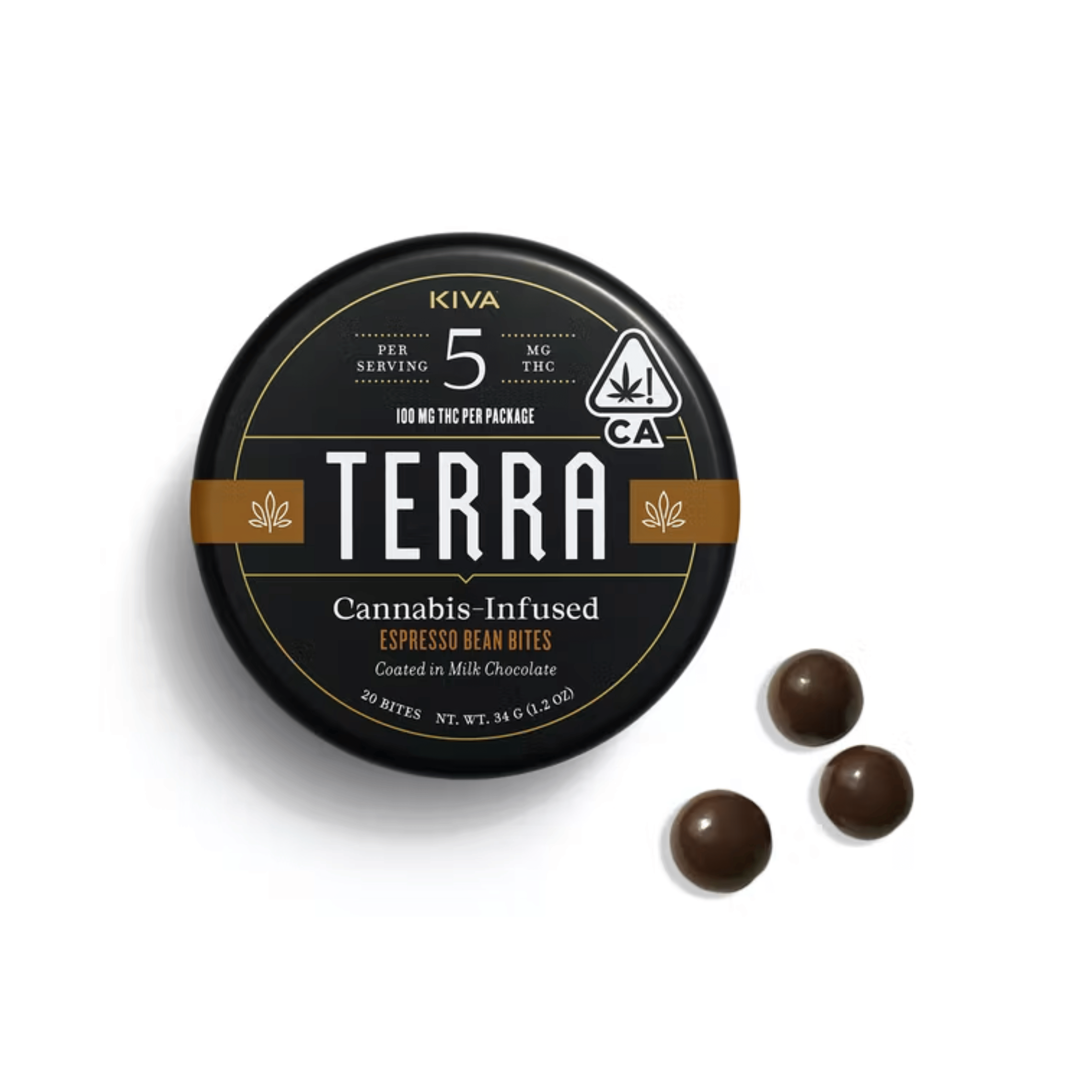 Espresso Beans Dark Chocolate Terra Bites - Kiva Confections - - $24 - Edible