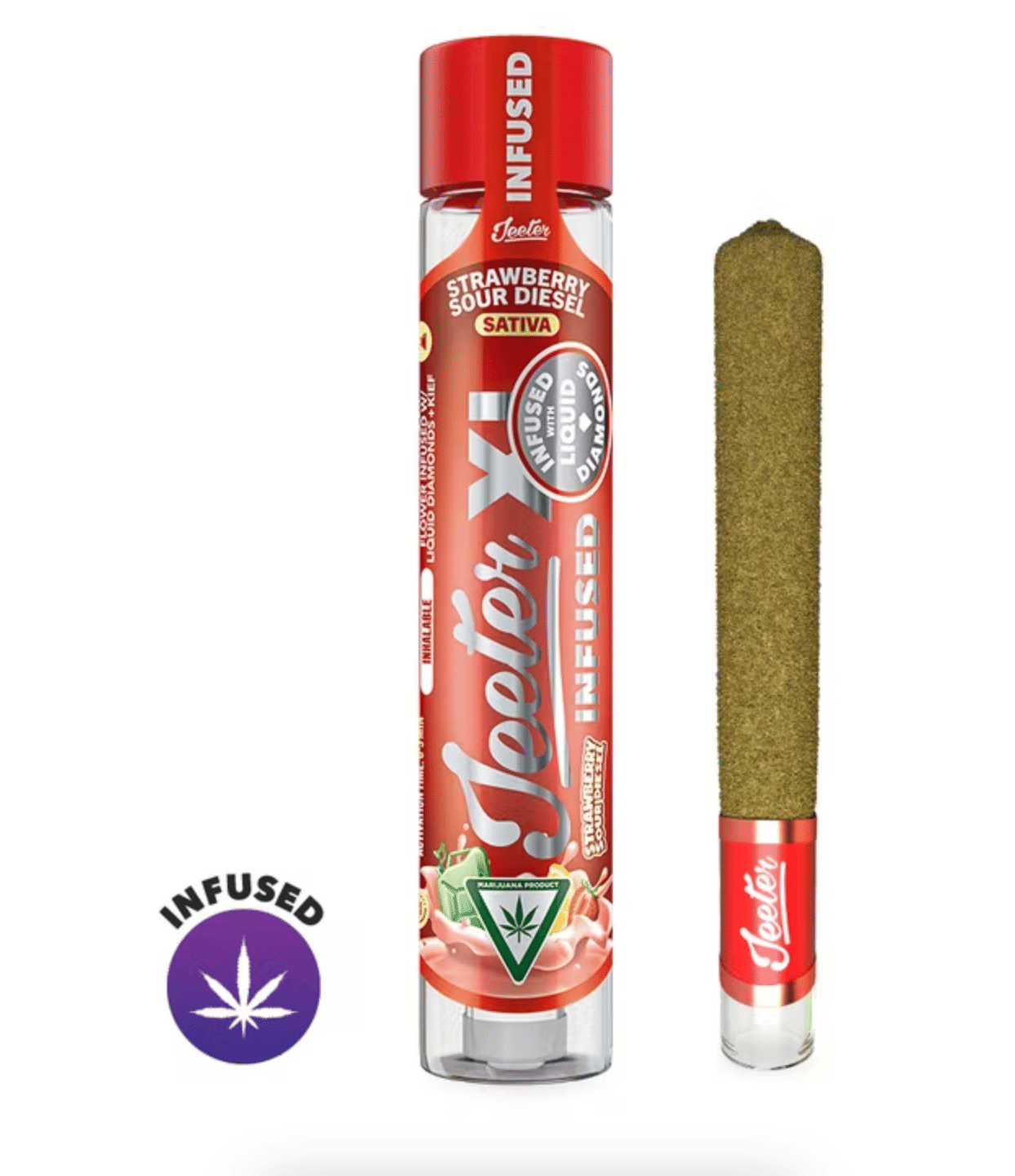 Strawberry Sour Diesel Infused 2g XL Preroll - Jeeter -  - $42.50 - Pre-Rolls