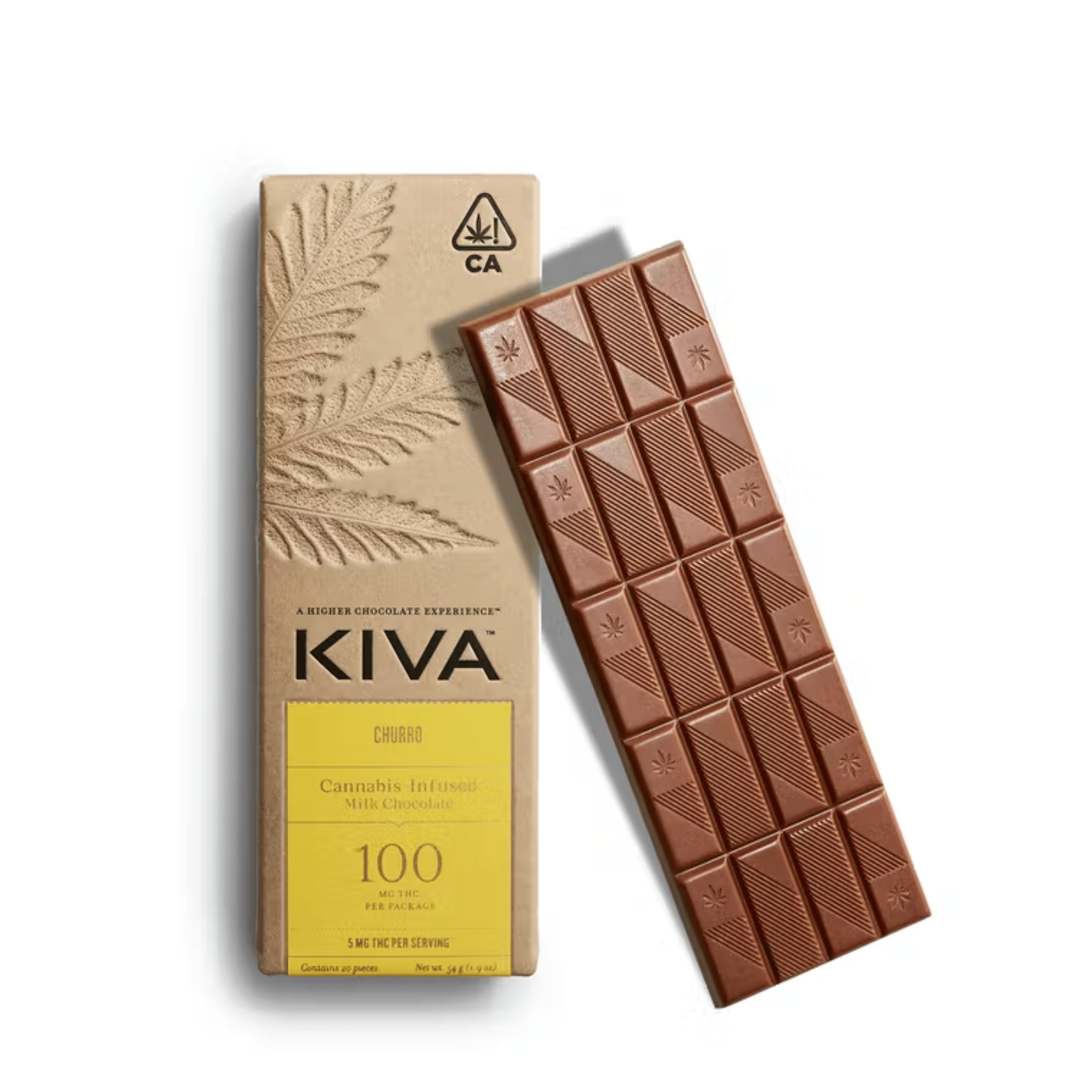 Churro Milk Chocolate Bar - Kiva Confections - - $24 - Edible