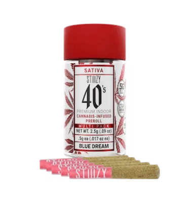 STIIIZY | Infused 40's Blue Dream Pre-Roll 5pk - 2.5g - STIIIZY -  - $31.50 - Infused Pre-Rolls