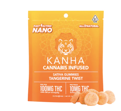 Sativa NANO Tangerine Twist Gummies - Kanha Treats -  - $19 - Edible