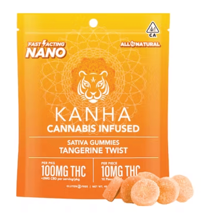 Tangerine Twist- 100mg Nano Gummies - Kanha -  - $18 - Edibles
