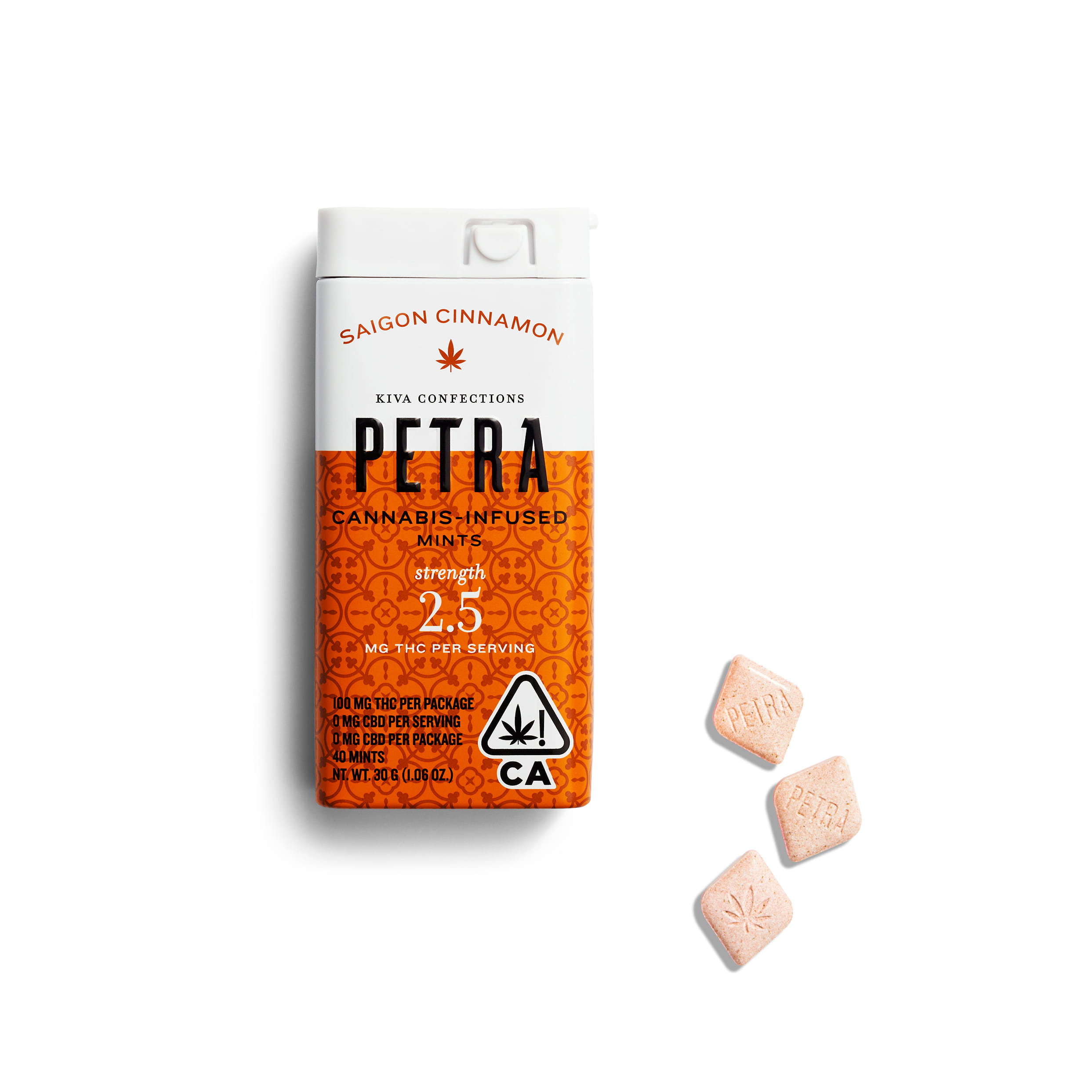 Cinnamon CBD 1:1 Petra Mints 100mg - Kiva -  - $25 - Edibles