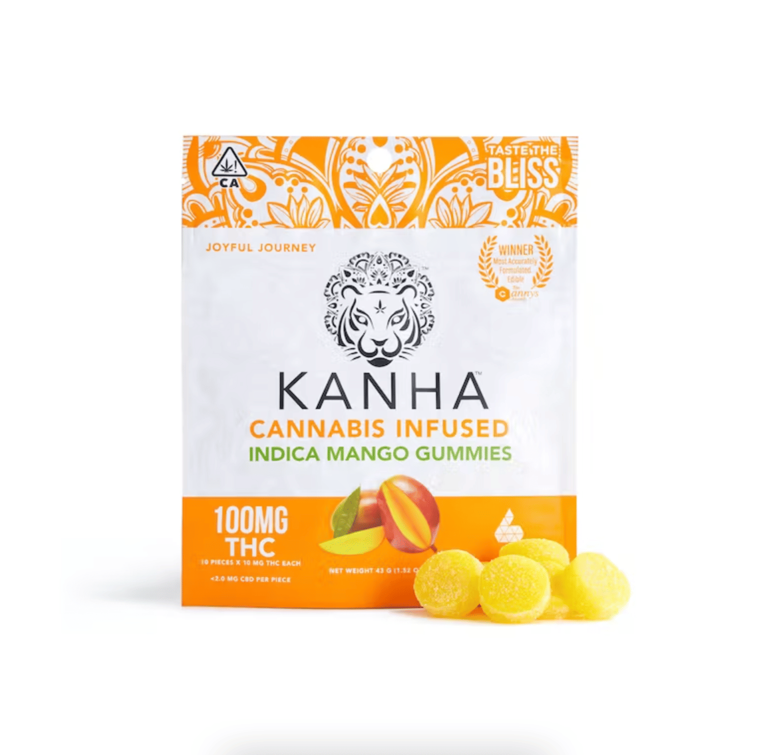 Kanha - Classic Indica Mango 100mg - 10ct - KANHA -  - $17.50 - Edibles