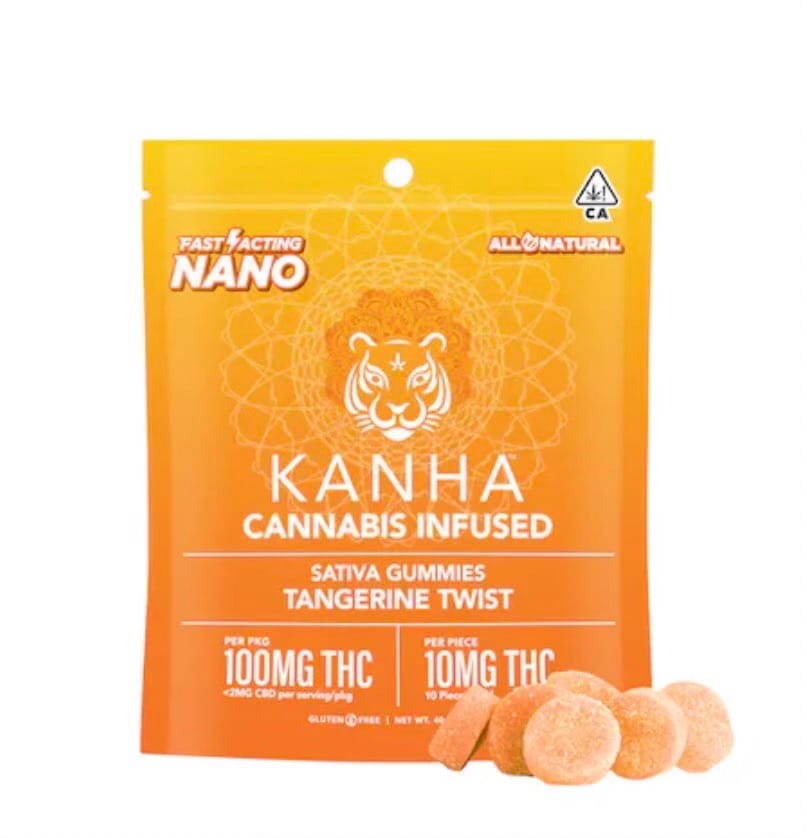 Tangerine Twist NANO Gummies - Kanha - 10 Piece - $21 - Edibles