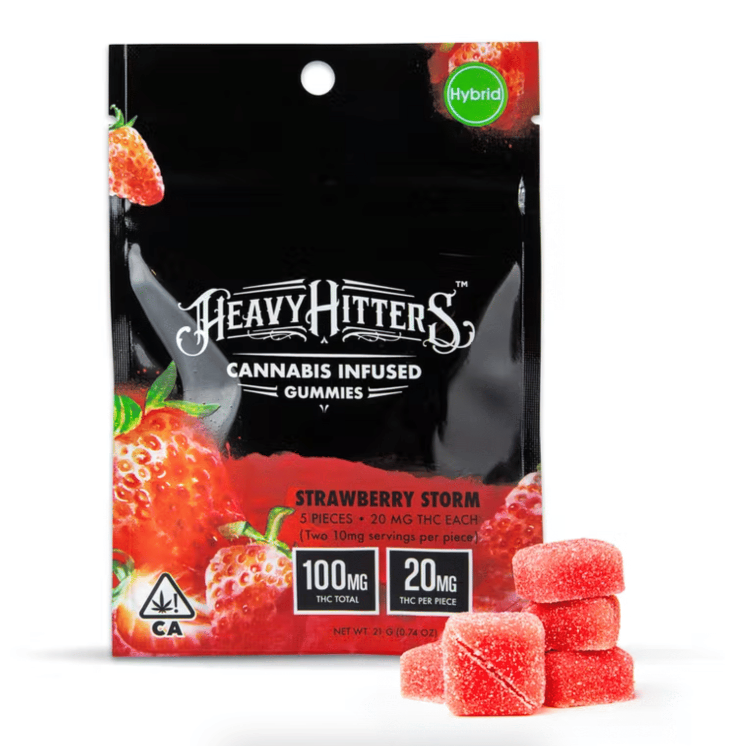 Heavy Hitters Strawberry Storm - 100mg - THC Gummy Pack - Heavy Hitters -  - $25 - Edibles