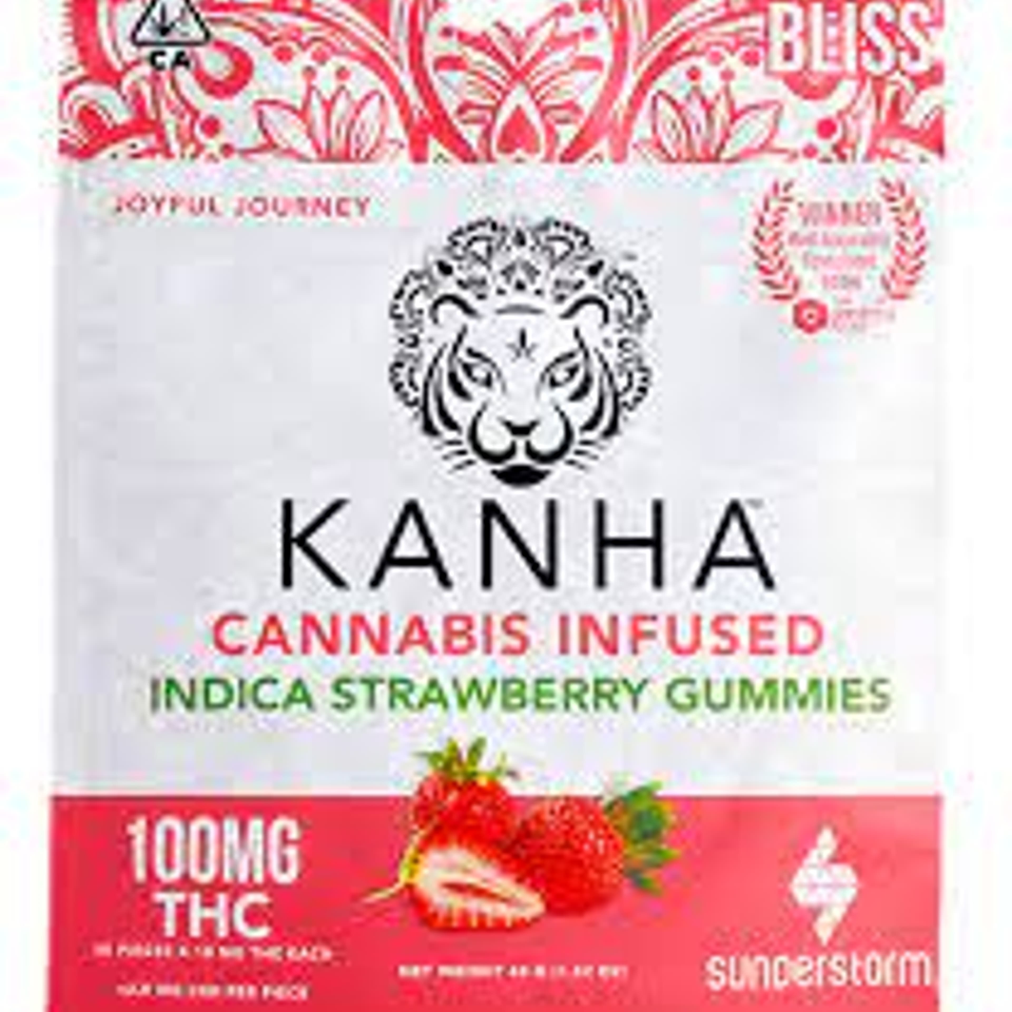 Strawberry Gummies 100mg - Kanha - Gummies - $14 - Edible