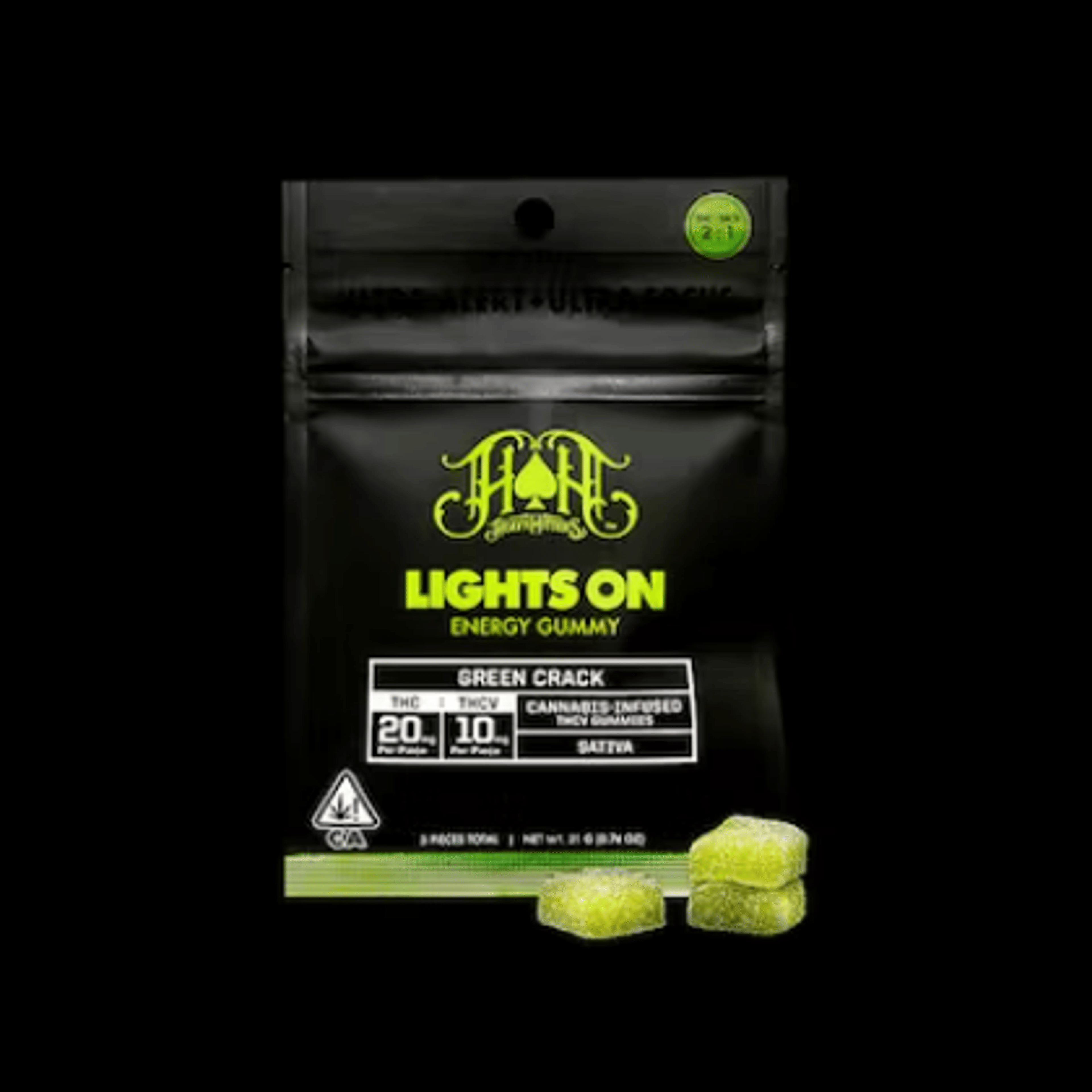 THCV Gummy Lights On | Green Crack - 100mg - Heavy Hitters - - $23.50 - Edibles