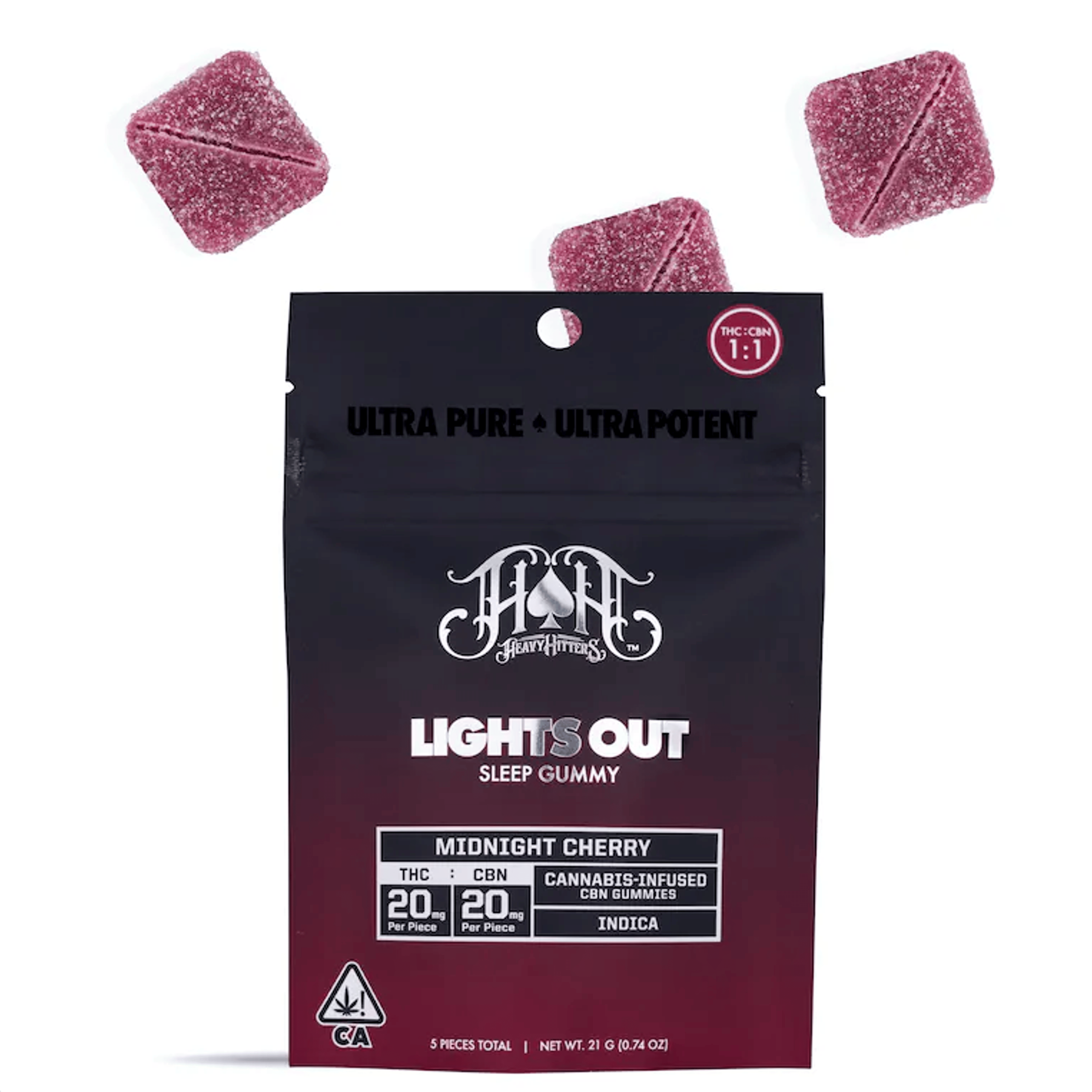 Heavy Hitters Gummies | 1:1 THC:CBN Midnight Cherry - Heavy Hitters - - $20 - Edibles