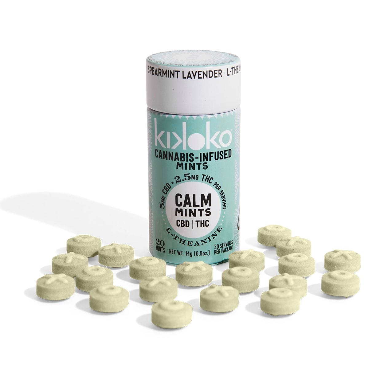 CALM Kikoko Mints Spearmint Lavender 2:1 CBD:THC 20pk - Kikoko -  - $22.50 - Edibles