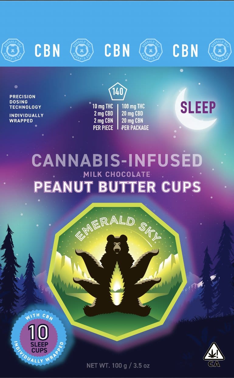 10mg Sleep Peanut Butter Cups - Emerald Sky - Sleep 10:2:2 - $24 - Edibles