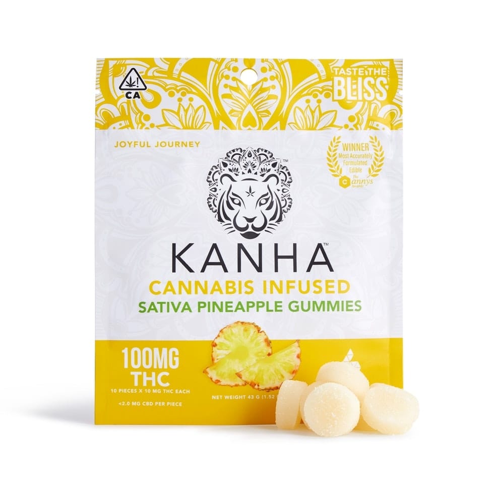Pineapple Gummies 100mg - Kanha - Gummies - $14 - Edible