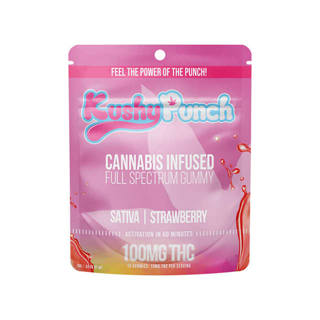 Kushy Punch Original Gummy - Sativa/Strawberry (100mg)