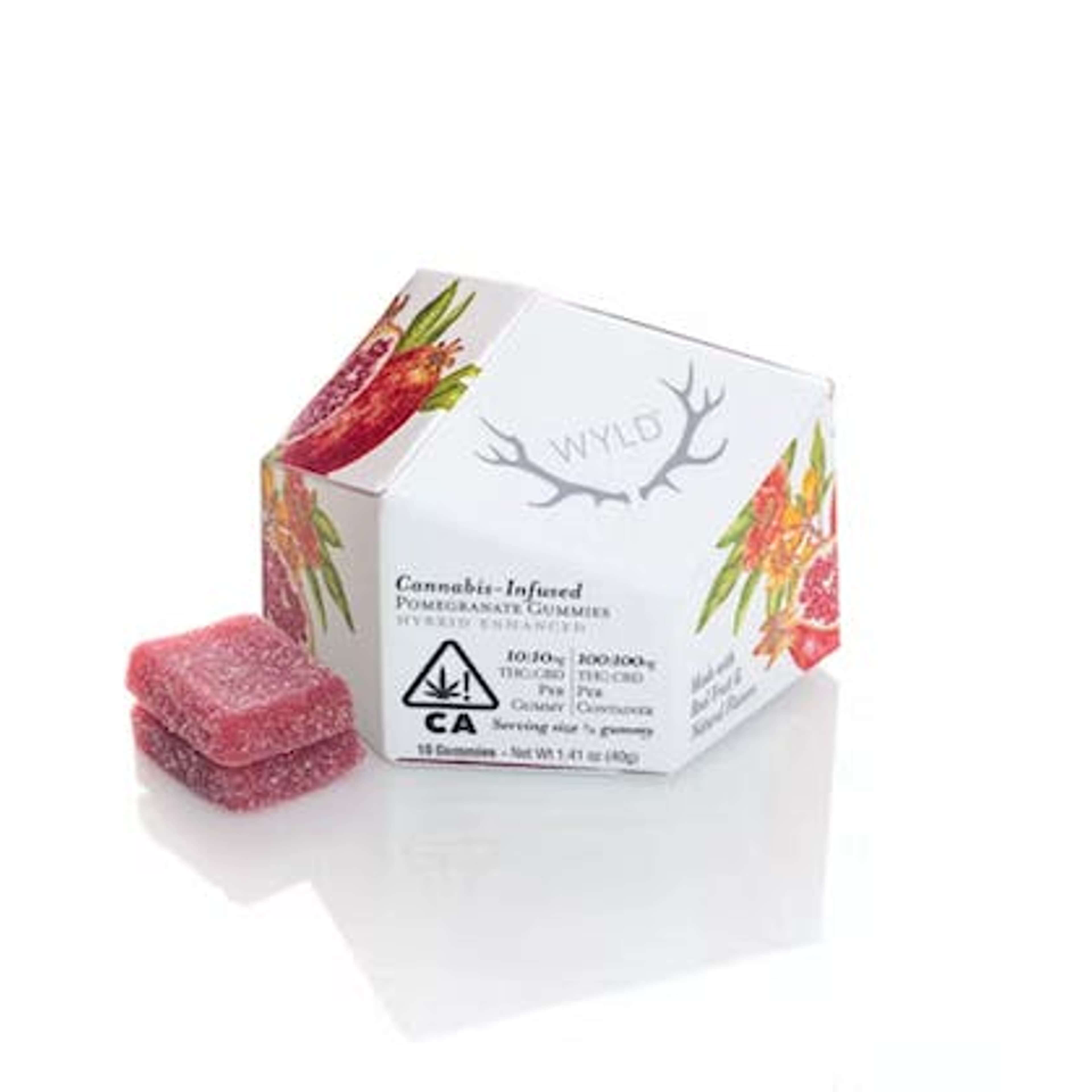 WYLD - Pomegranate - Gummies - 100mg THC + 100mg CBD - Wyld - - $14.99 - Edibles