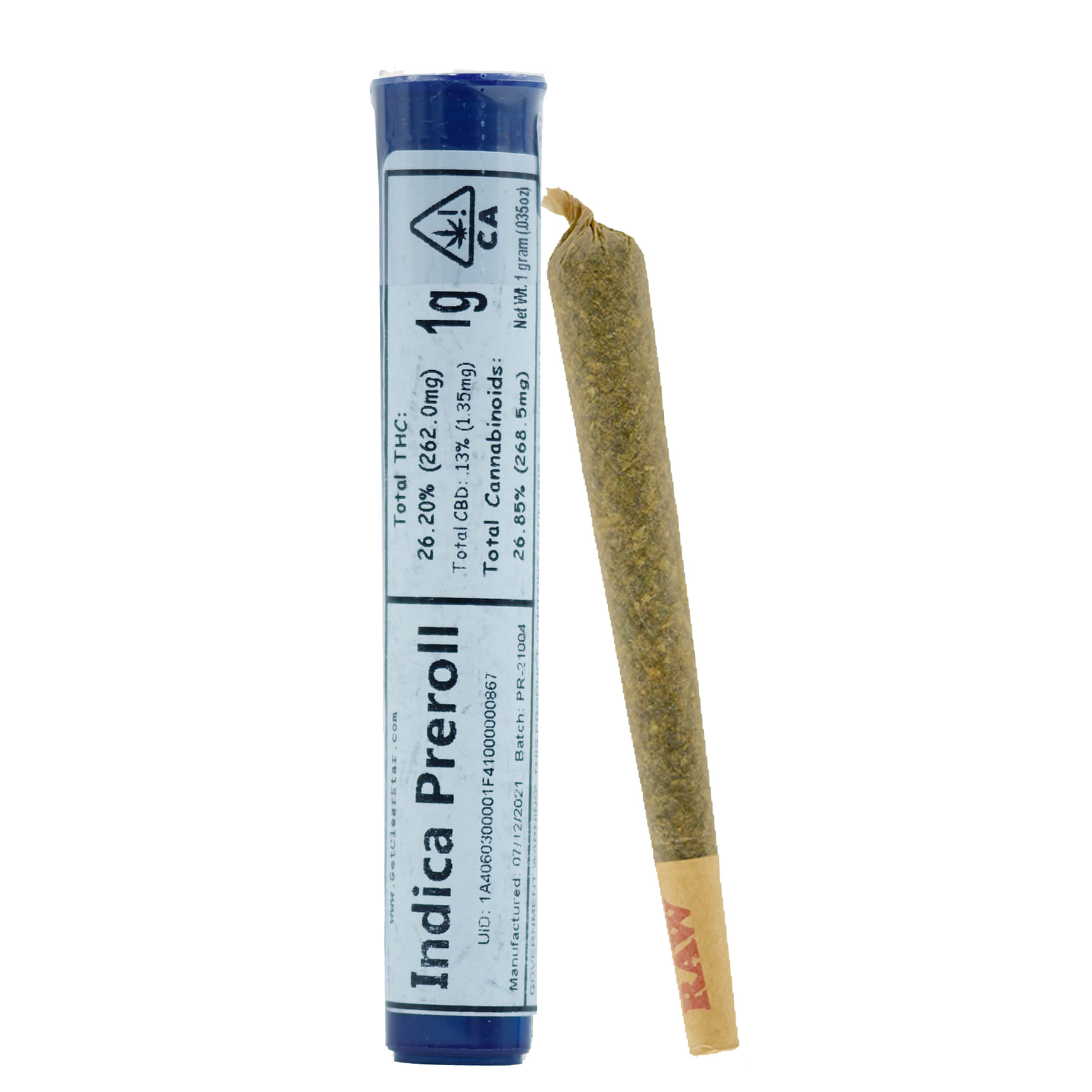 Clear Star Indica Preroll **SPECIAL PRICING** - Clear Star - 1g - $6.01 - Prerolls