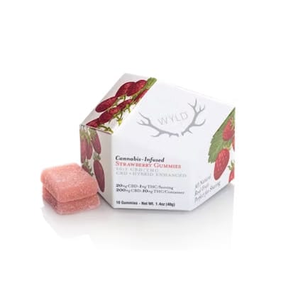 WYLD - Strawberry Gummies - 200mg CBD + 10mg THC - Wyld -  - $14.99 - Edibles