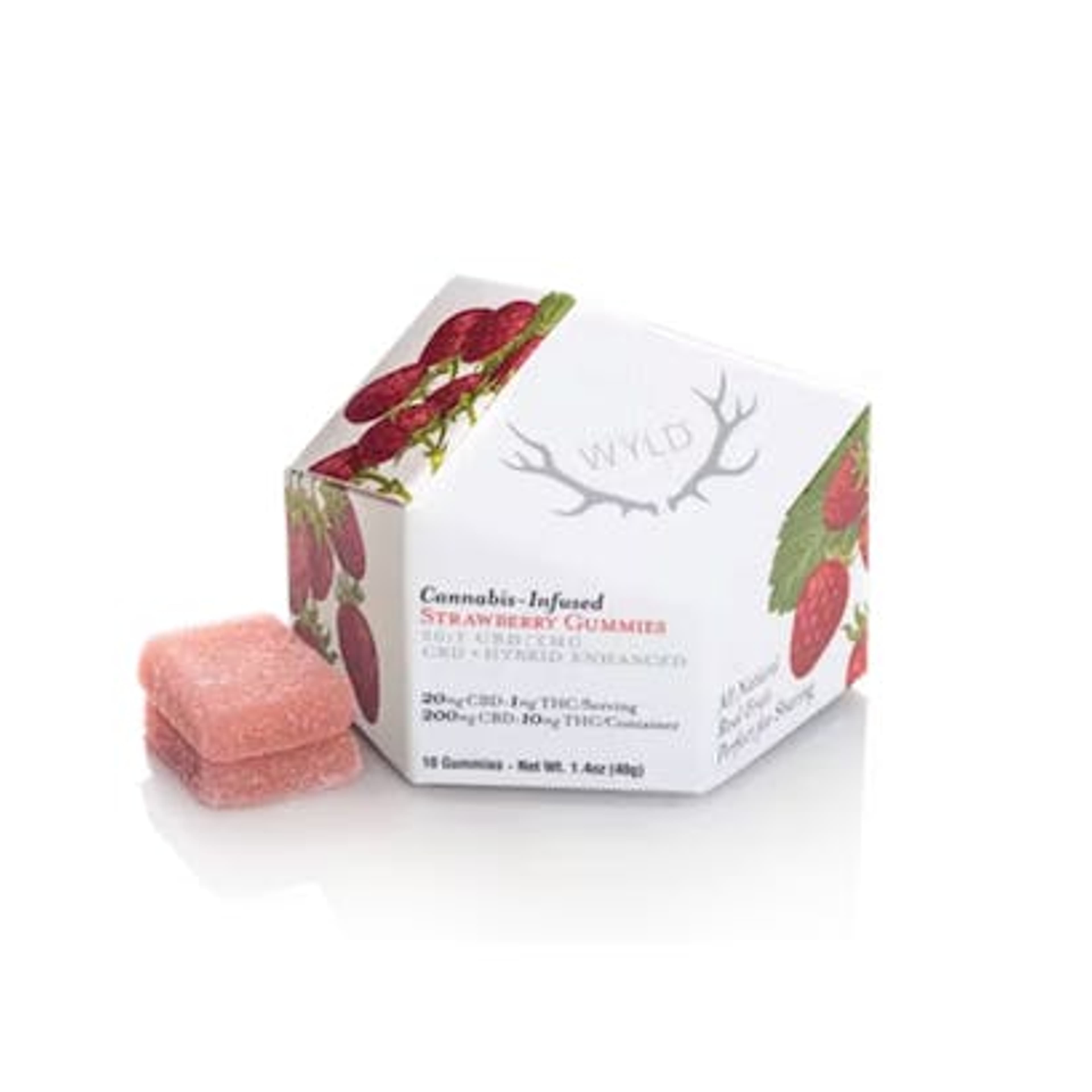 WYLD - Strawberry Gummies - 200mg CBD + 10mg THC - Wyld - - $14.99 - Edibles