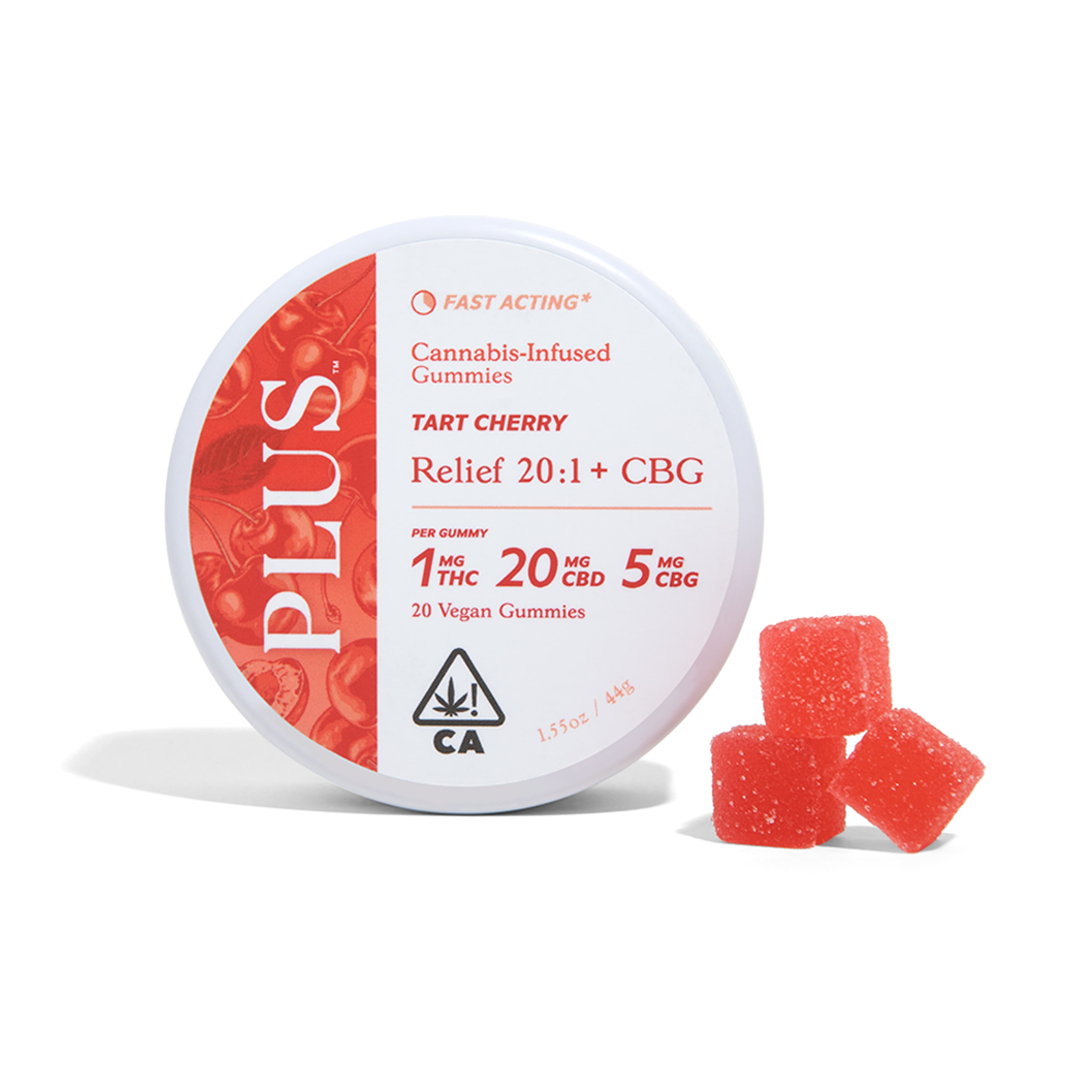 Tart Cherry CBD Gummies - Plus Gummies - 20 Piece - $22 - Edibles
