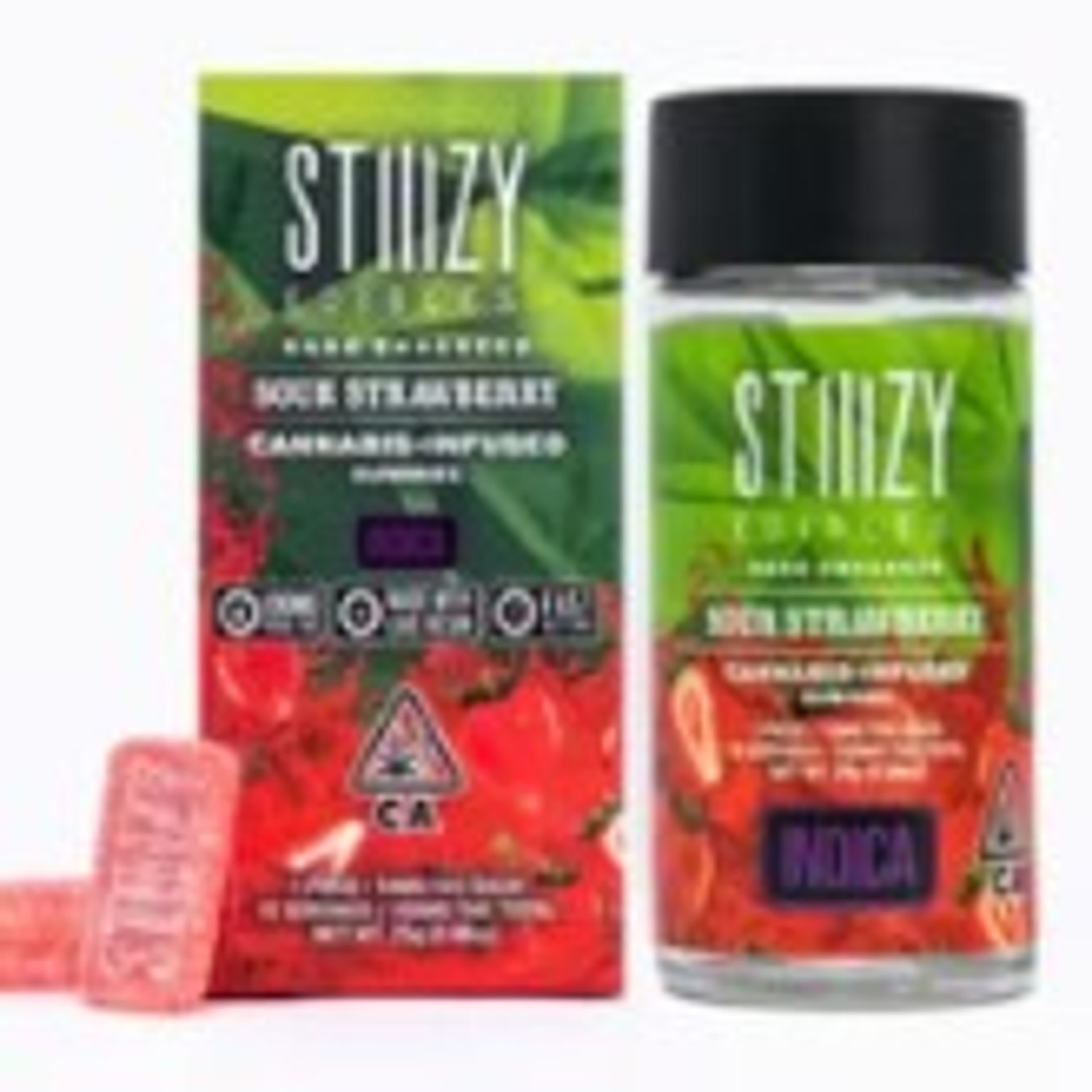 Sour Strawberry Nano Gummies 100mg - STIIIZY - Stiiizy - - $8.80 - Edible
