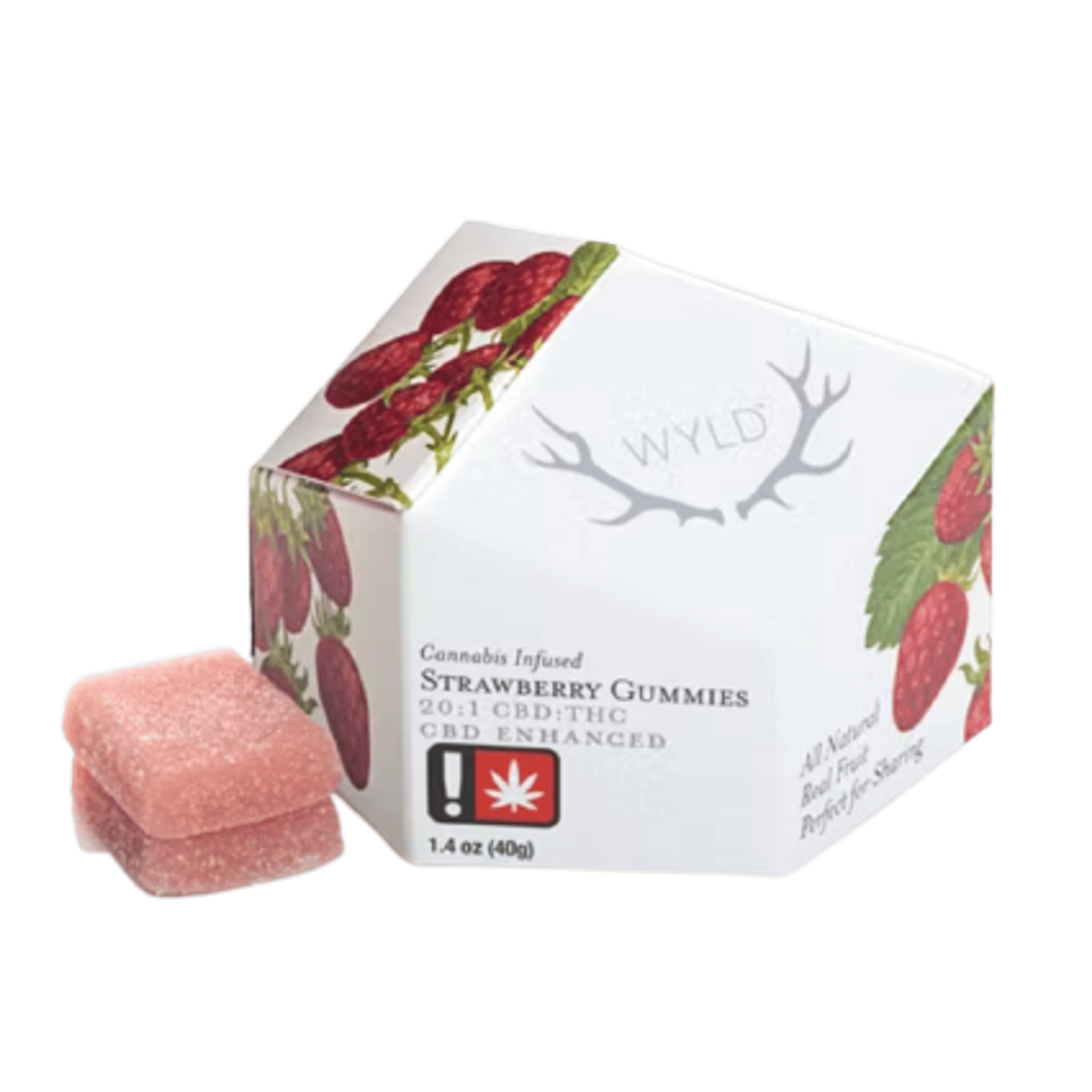 Strawberry 20:1 CBD Gummies - WYLD - - $19.99 - Edibles