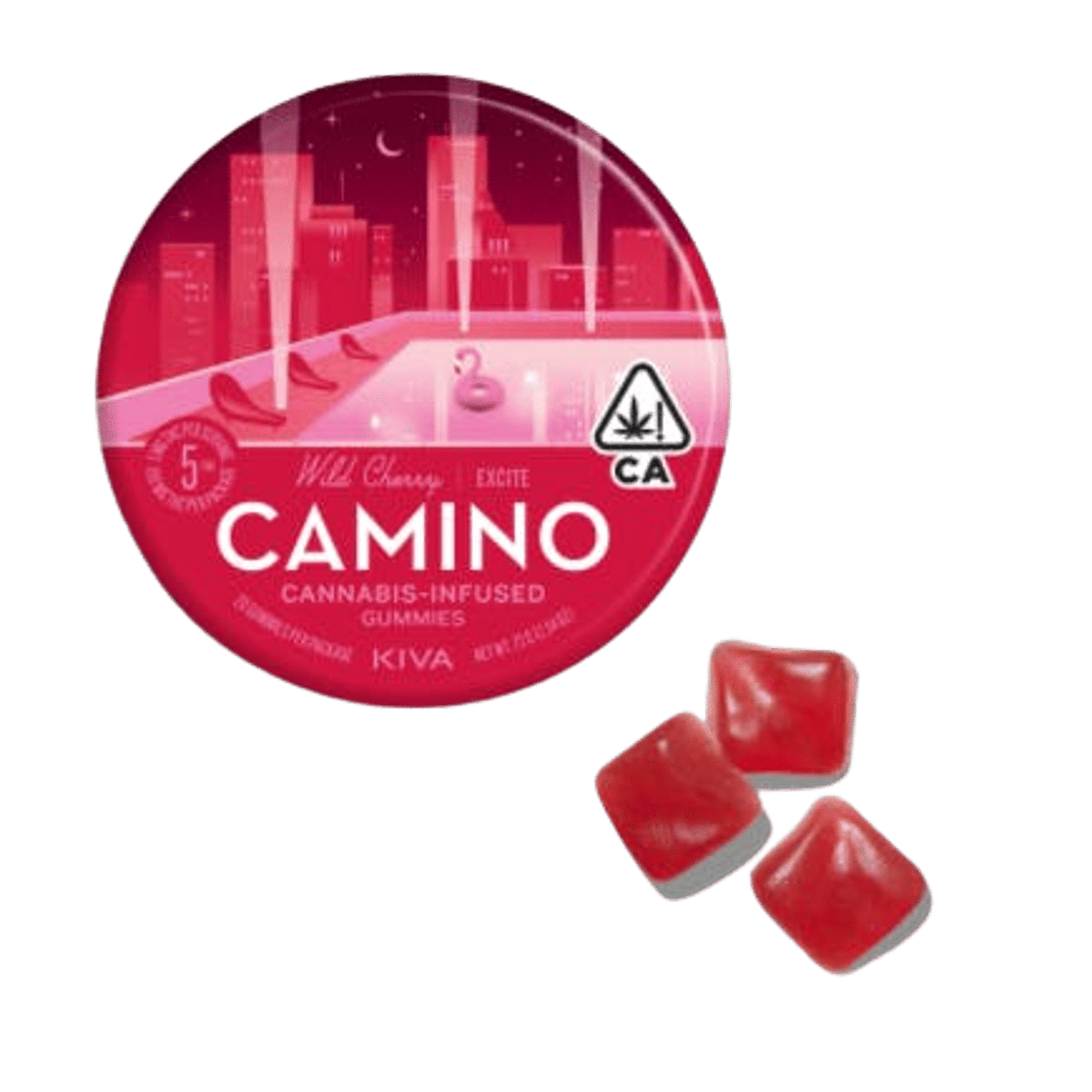 Camino Wild Cherry "Exhilarate" Gummies - Kiva Confections - 20 Gummies - $19.99 - Edibles