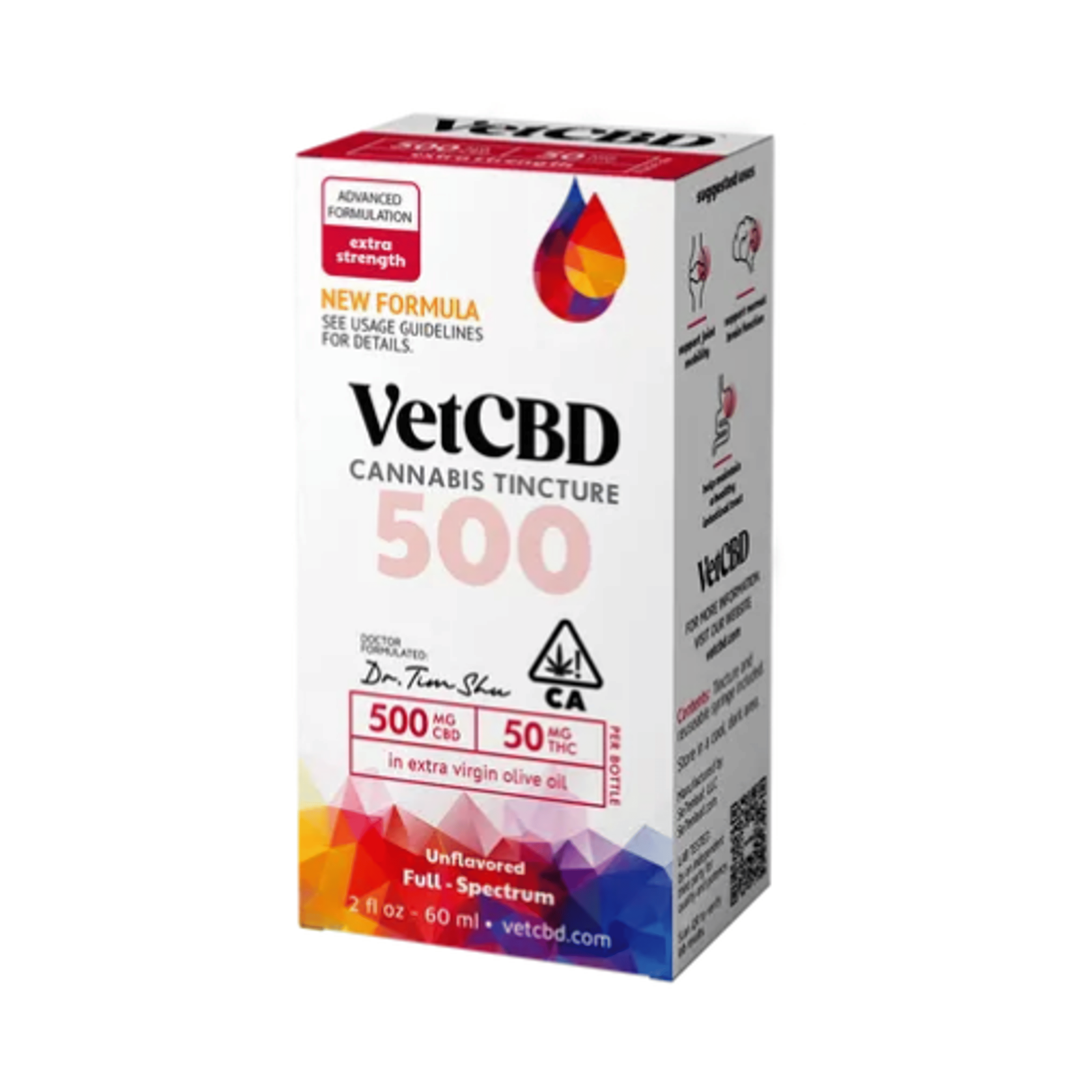 Extra Strength Tincture | 2oz | 10:1 | 500mg CBD | 50mg THC - VETCBD - - $75 - Tincture