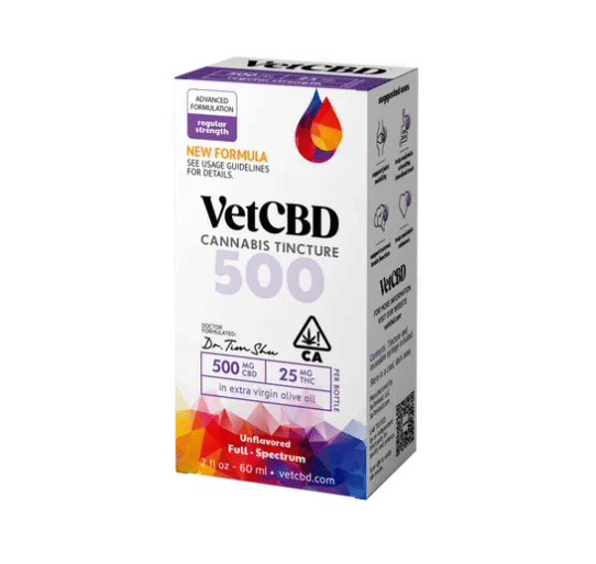 Regular Strength Tincture | 2oz | 20:1 | 500mg CBD | 25mg THC - VETCBD -  - $70 - Tincture