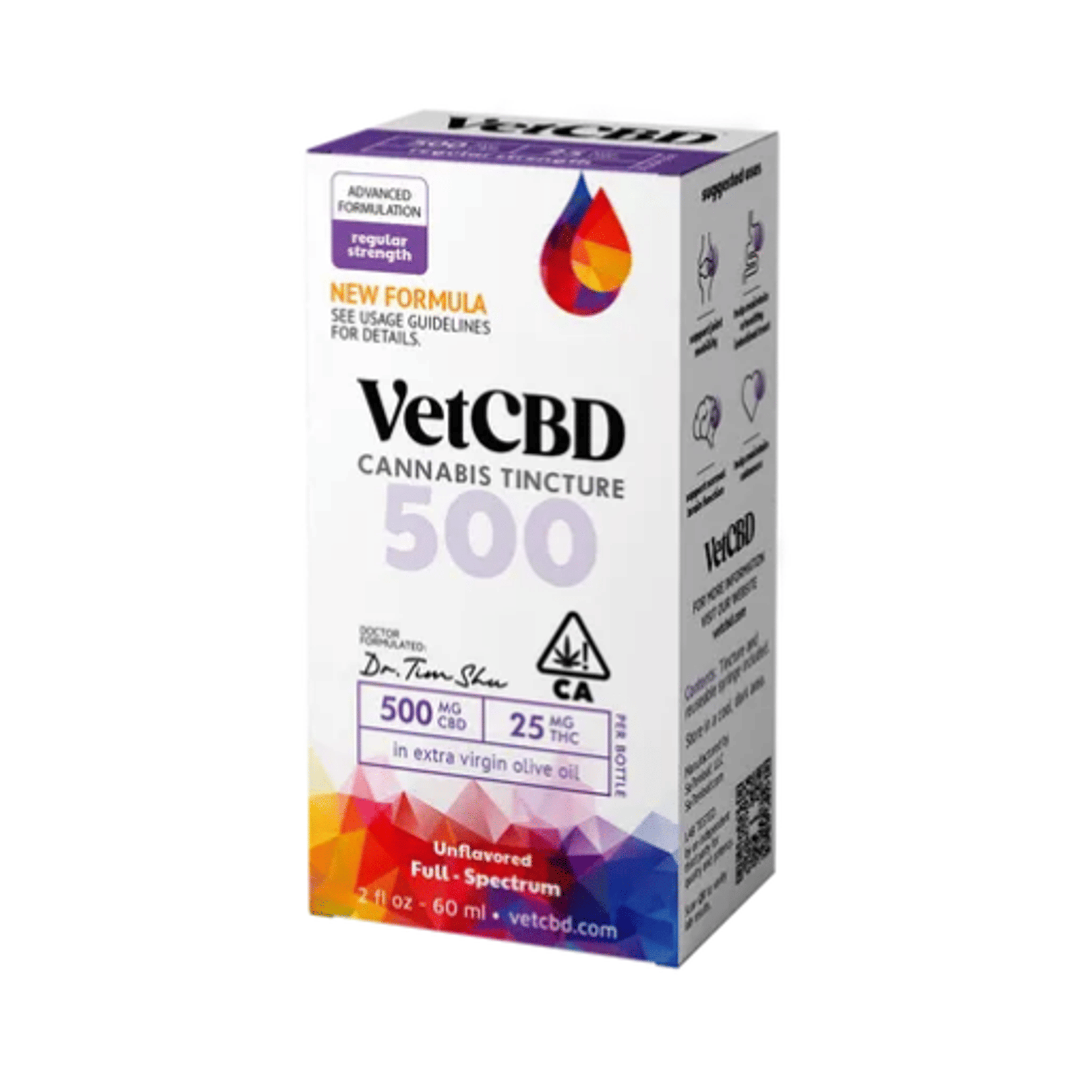 Regular Strength Tincture | 2oz | 20:1 | 500mg CBD | 25mg THC - VETCBD - - $70 - Tincture