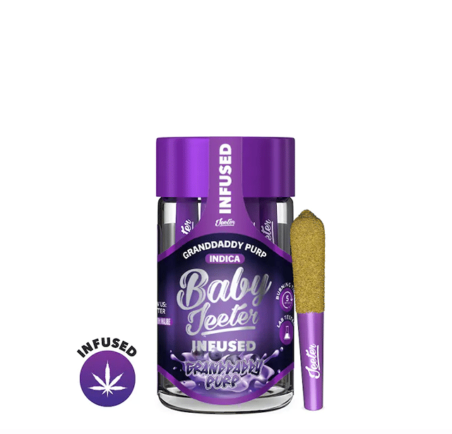 Jeeter Baby | .5gx5pk - Granddaddy Purp - INFUSED Pre-Rolls - Indica