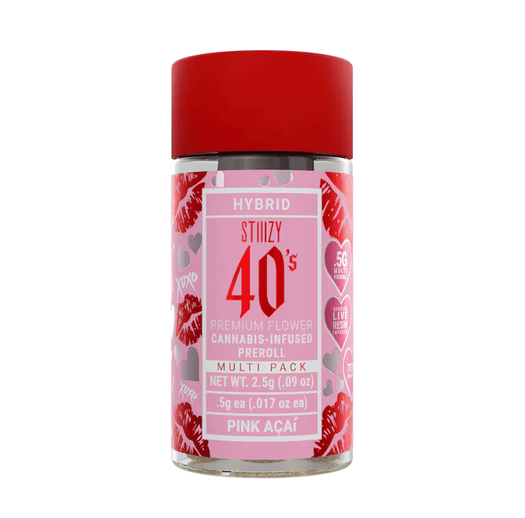 STIIIZY 40's | .5gx5pk - Pink Acai - Infused Pre-Rolls - Hybrid - STIIIZY -  - $33 - Pre-Rolls